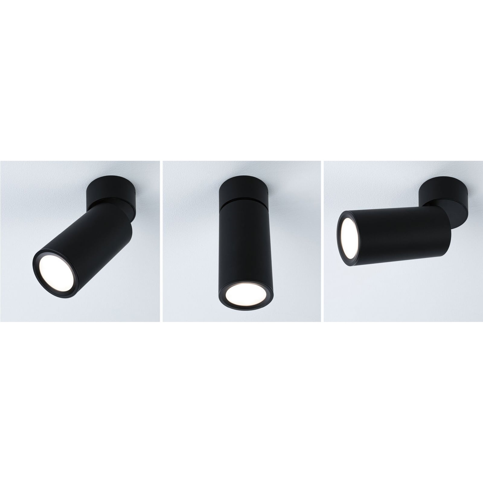 Plafoniera LED Paulmann Turnal Coin, metallo nero, 2.700 K