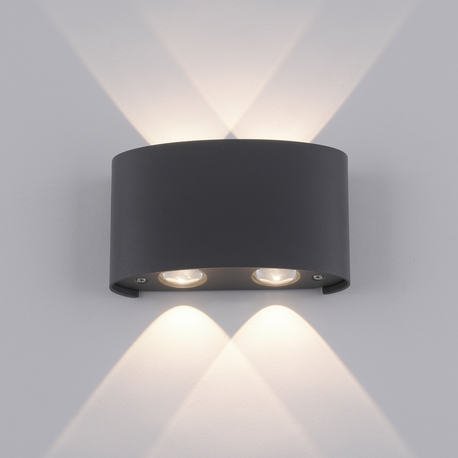 Carlo LED outdoor wall light, IP54, four-bulb