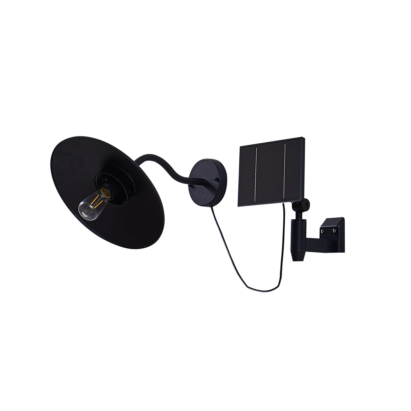 Lindby LED solarna zidna svjetiljka Virane, crna, aluminij