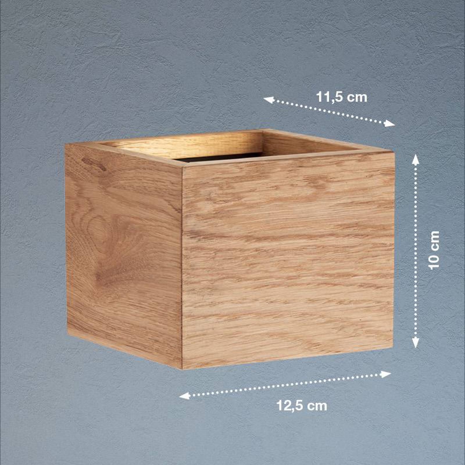 Kinkiet LED Shine-Wood, szerokość 13 cm, dąb/czarny, drewno