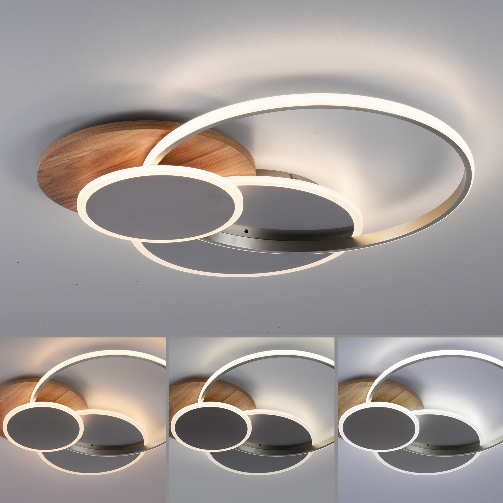 Paul Neuhaus LED-Deckenlampe Palma, Holz, CCT, 65cm, dimmbar Paul Neuhaus LED-Deckenlampe Palma, Holz, CCT, 65cm, dimmbar