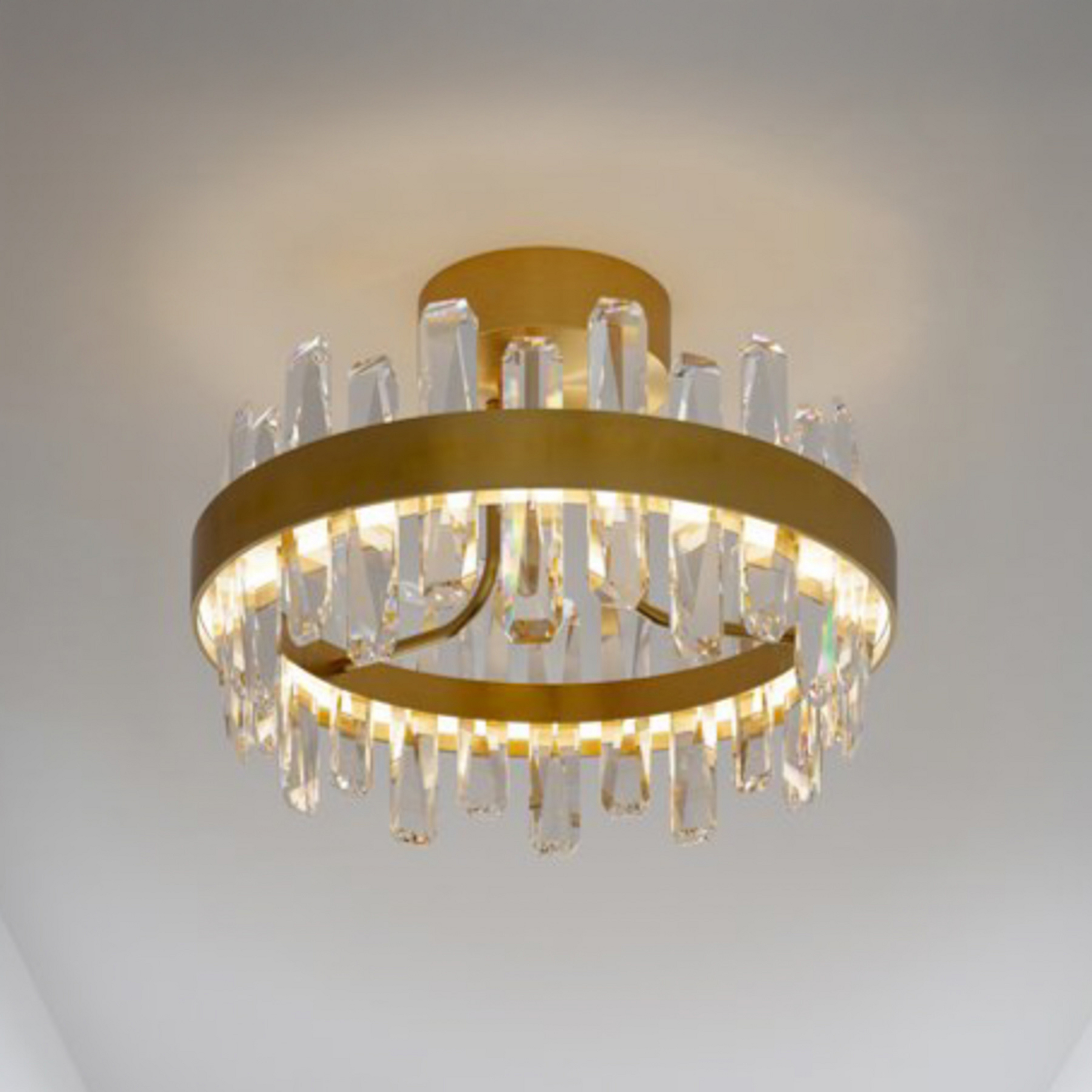 Triumph LED-Deckenleuchte, messing/Klar, Metall, Glas, 2.700 K - By Rydéns