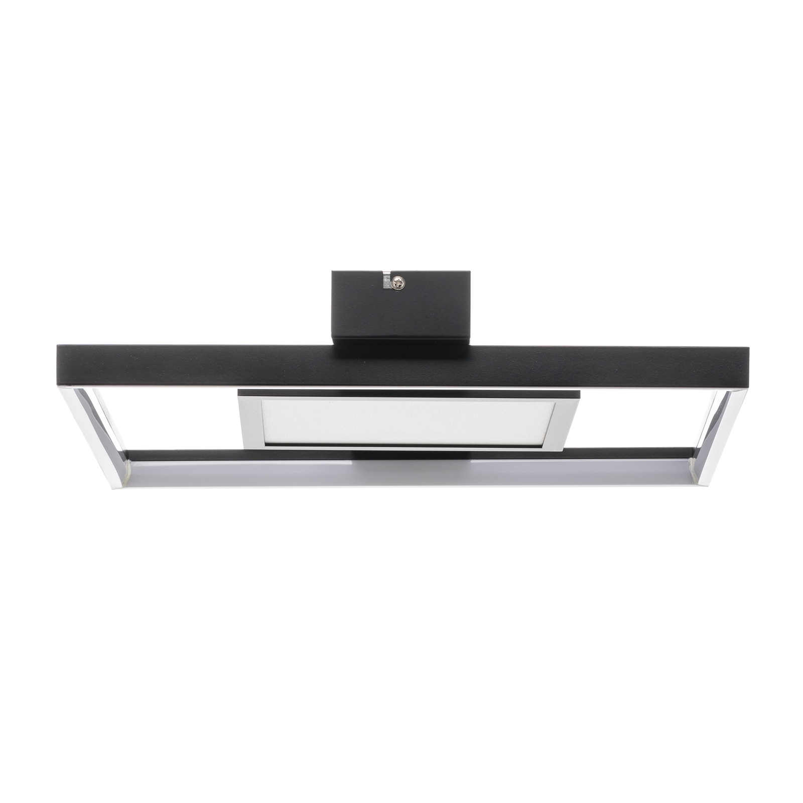LED-Deckenlampe 3028, eckig, schwarz, zweiflammig