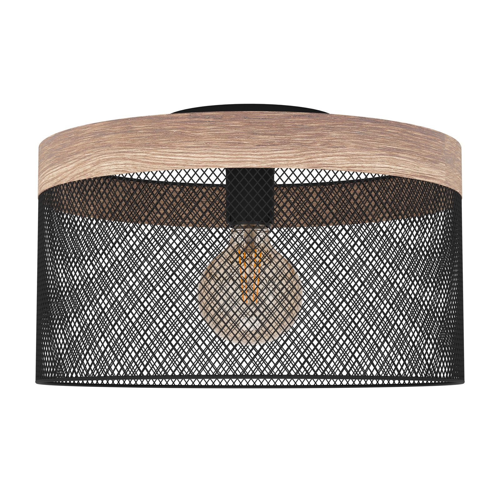 Kilnsdale ceiling light, Ø 38 cm, black/brown, steel