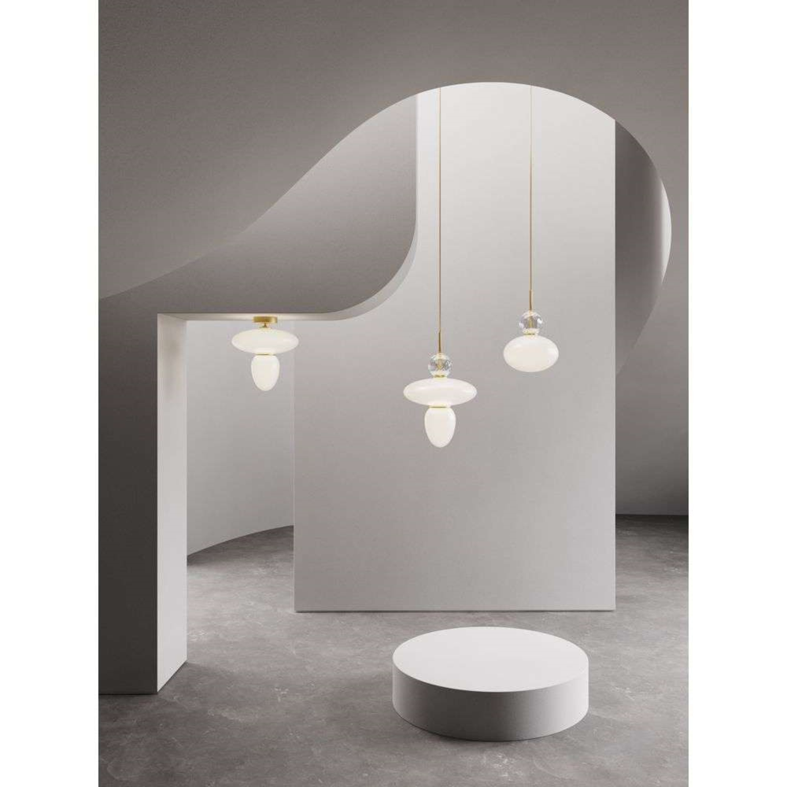 Rizzatto 32 Pendant Opal/Satin Brass - Nuura