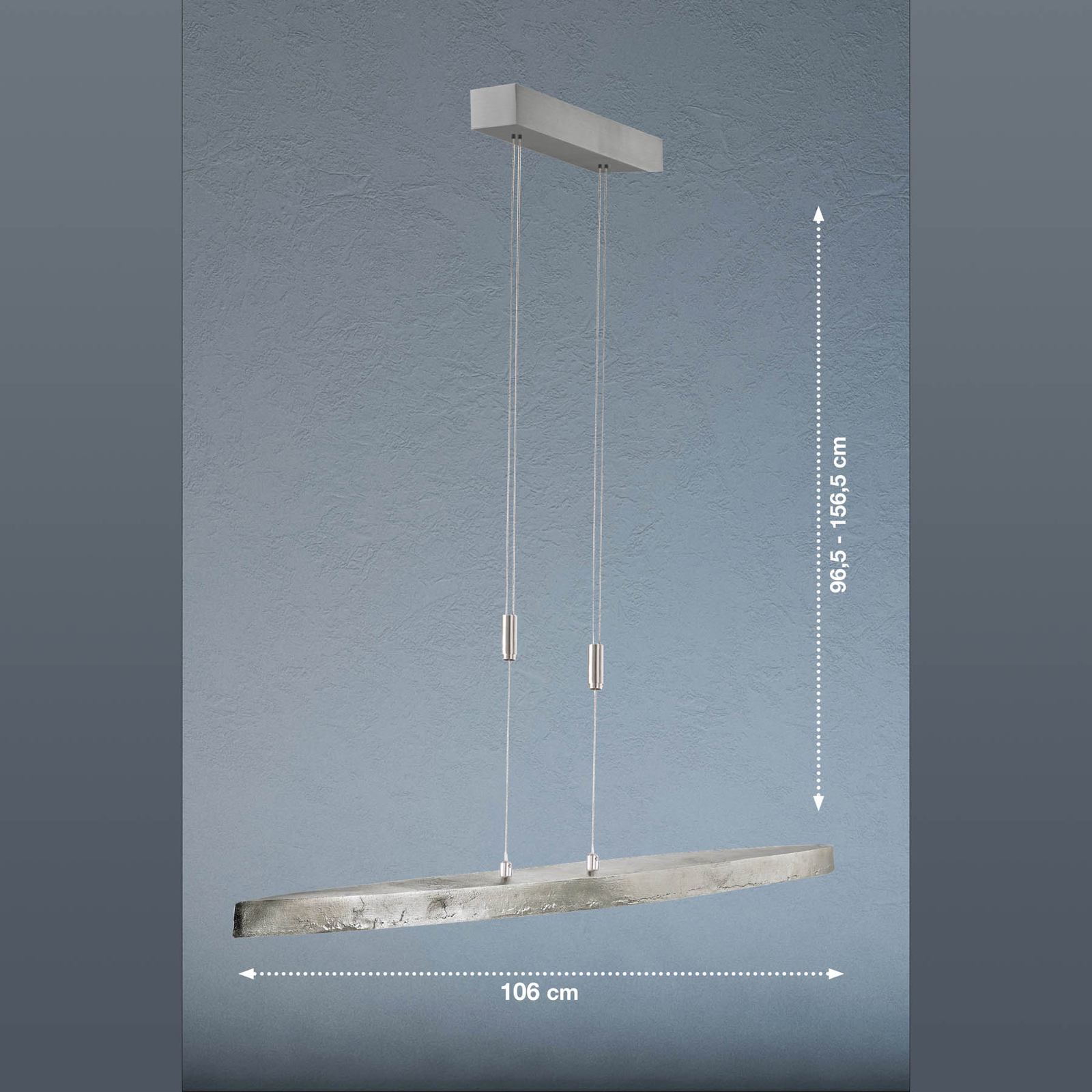 LED hanglamp Colmar, CCT, nikkel, lengte 106 cm