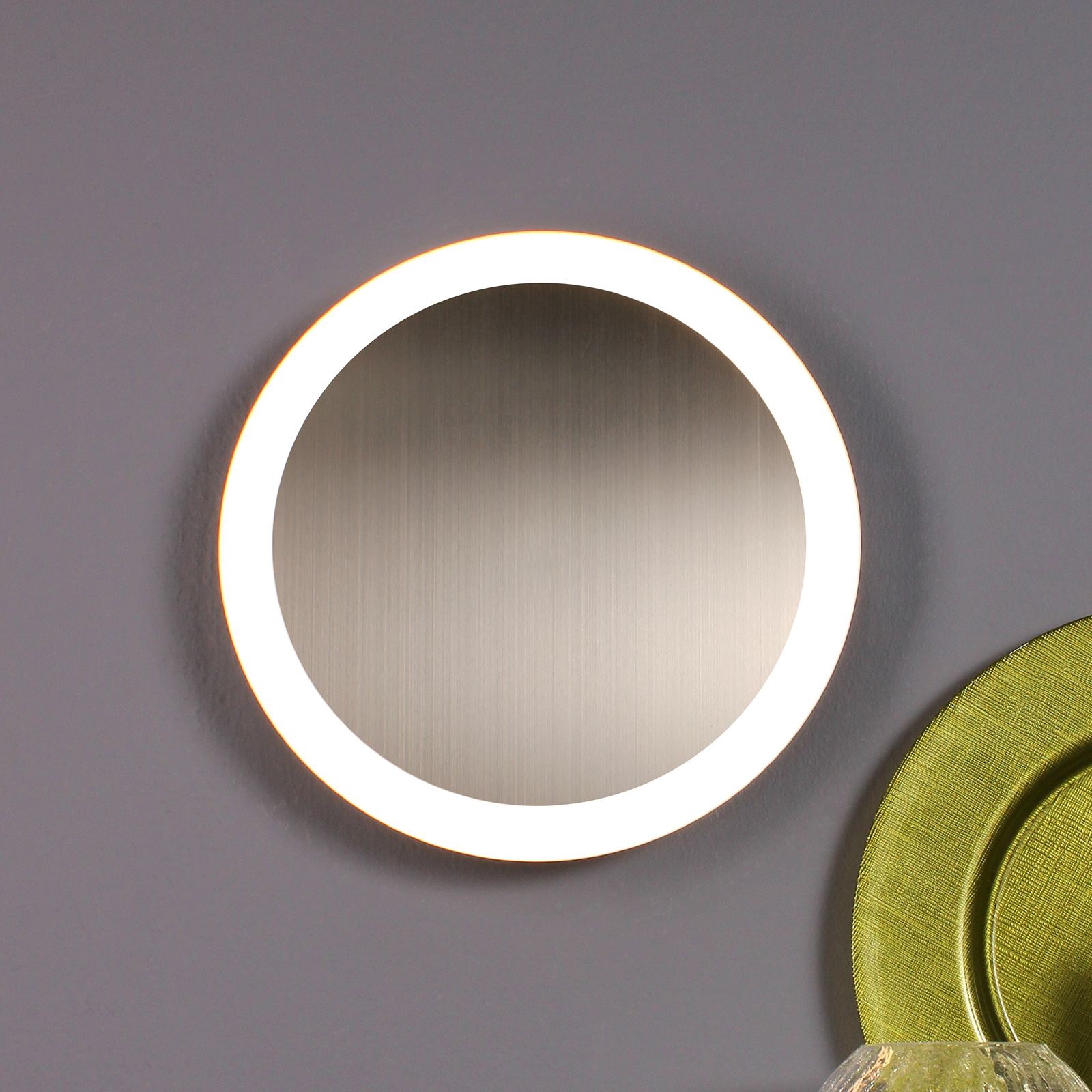 LED-vägglampa Moon Ø 50 cm, silver
