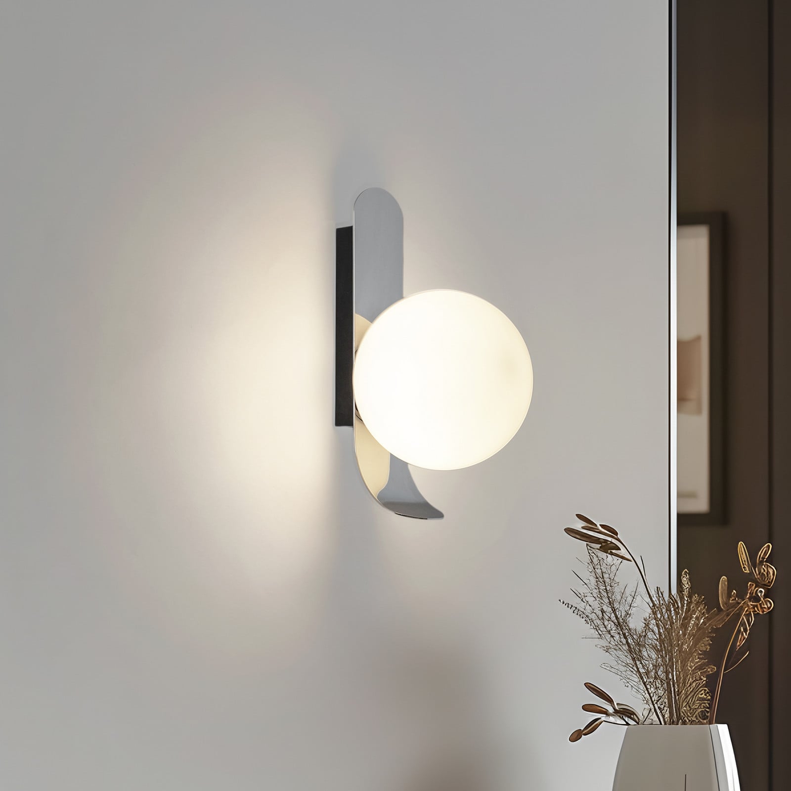 Pearl væglampe krom NOLA - Stue - Design - Glas - Kugle
