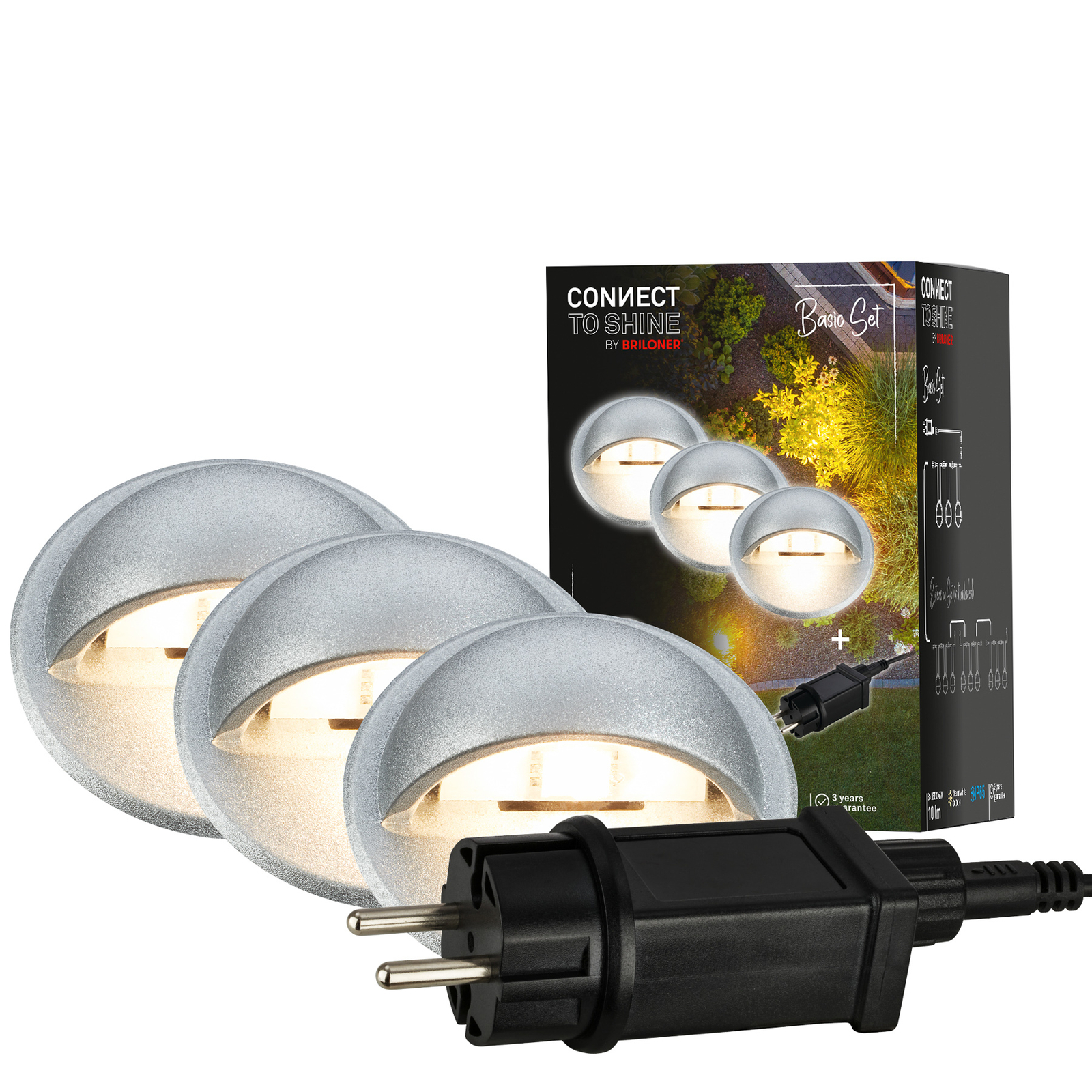 Zapuštěné LED reflektory 3922034, IP65, 12 V, startovací sada 3 ks, Ø 3,5