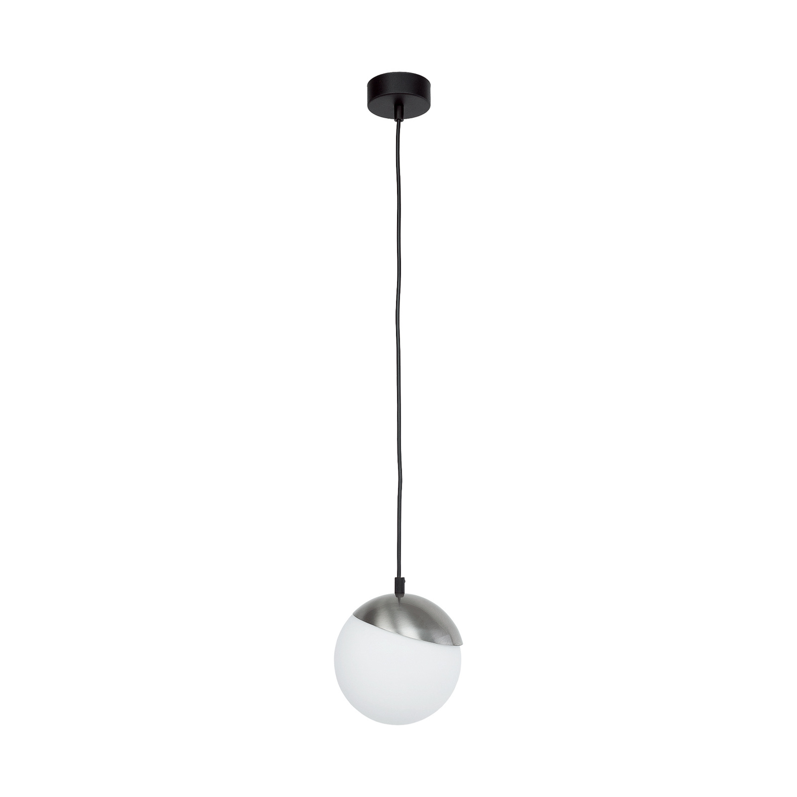 Torbole hanging light, opal/nickel, one-bulb