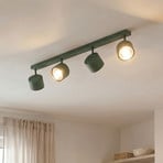 Spot de tavan Chloe, verde, cu 4 becuri, reglabil