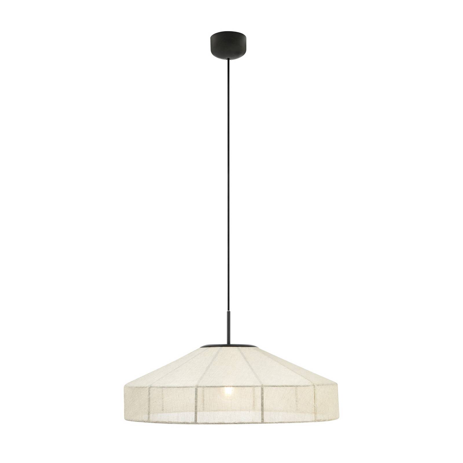 Hängelampe Alia, beigefarben/schwarz, Ø 57 cm, Stoff/Metall