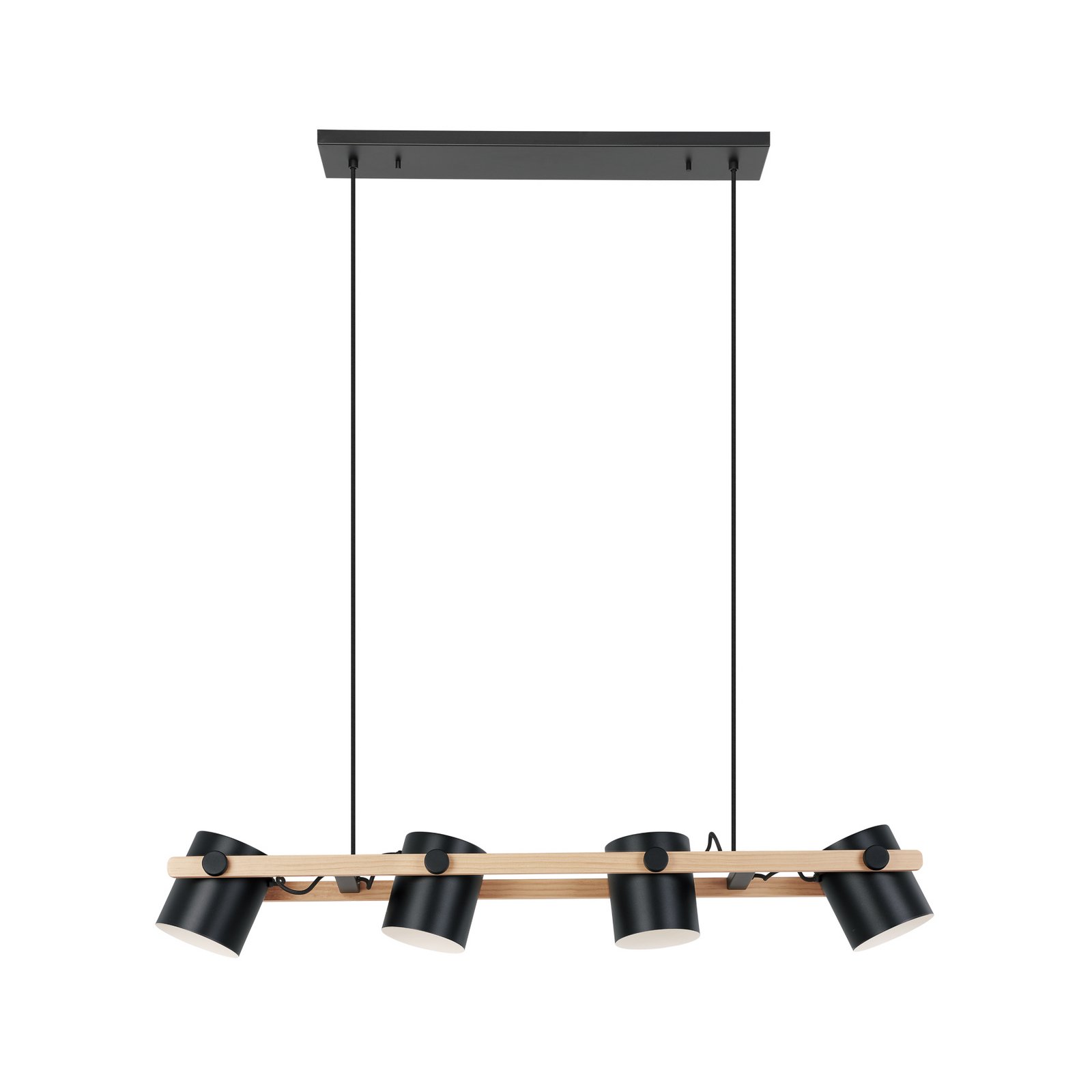 Lampă suspendată Hornwood, 4 becuri, pivotantă