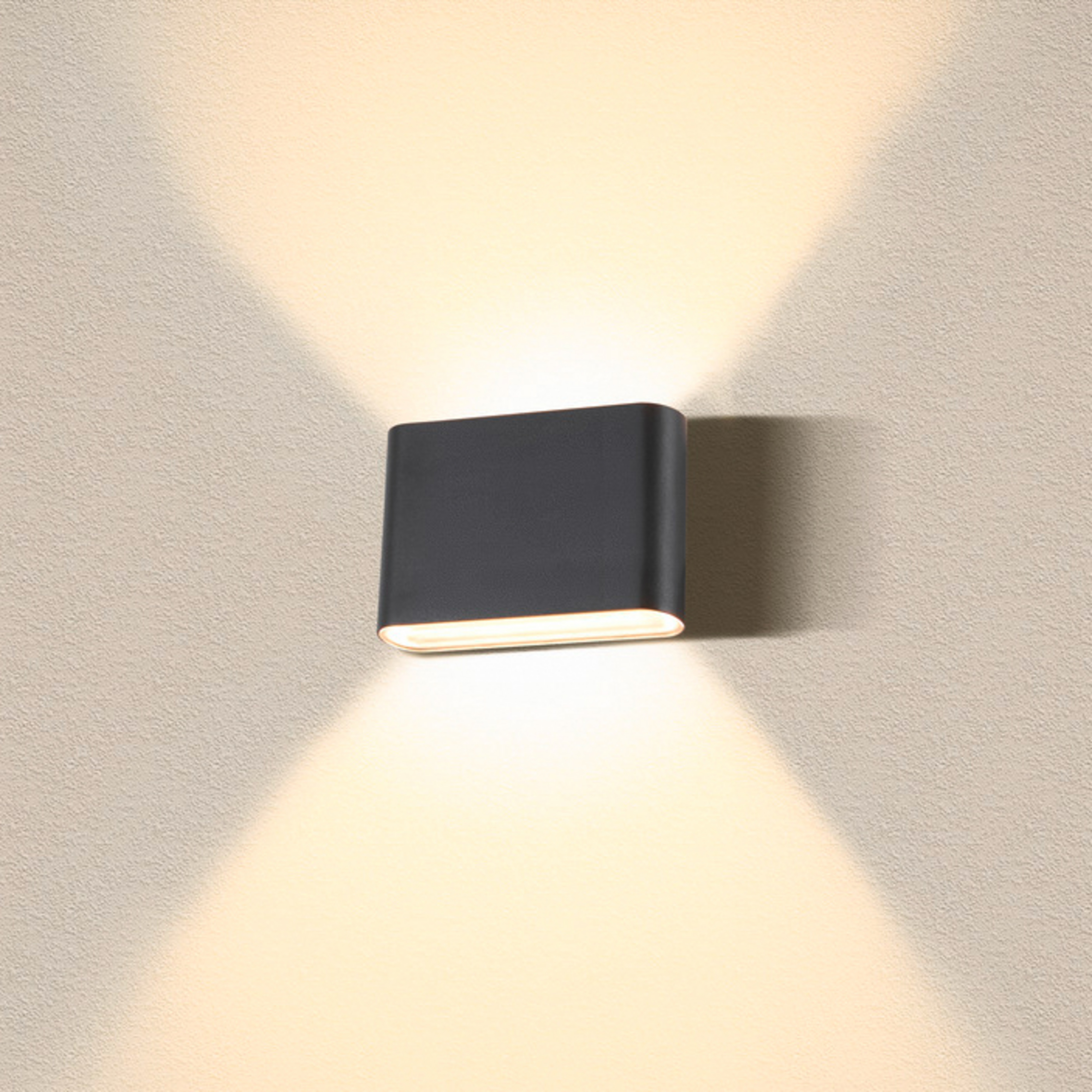 SLV Oval utendørs vegglampe opp/ned CCT 13,5 cm sort