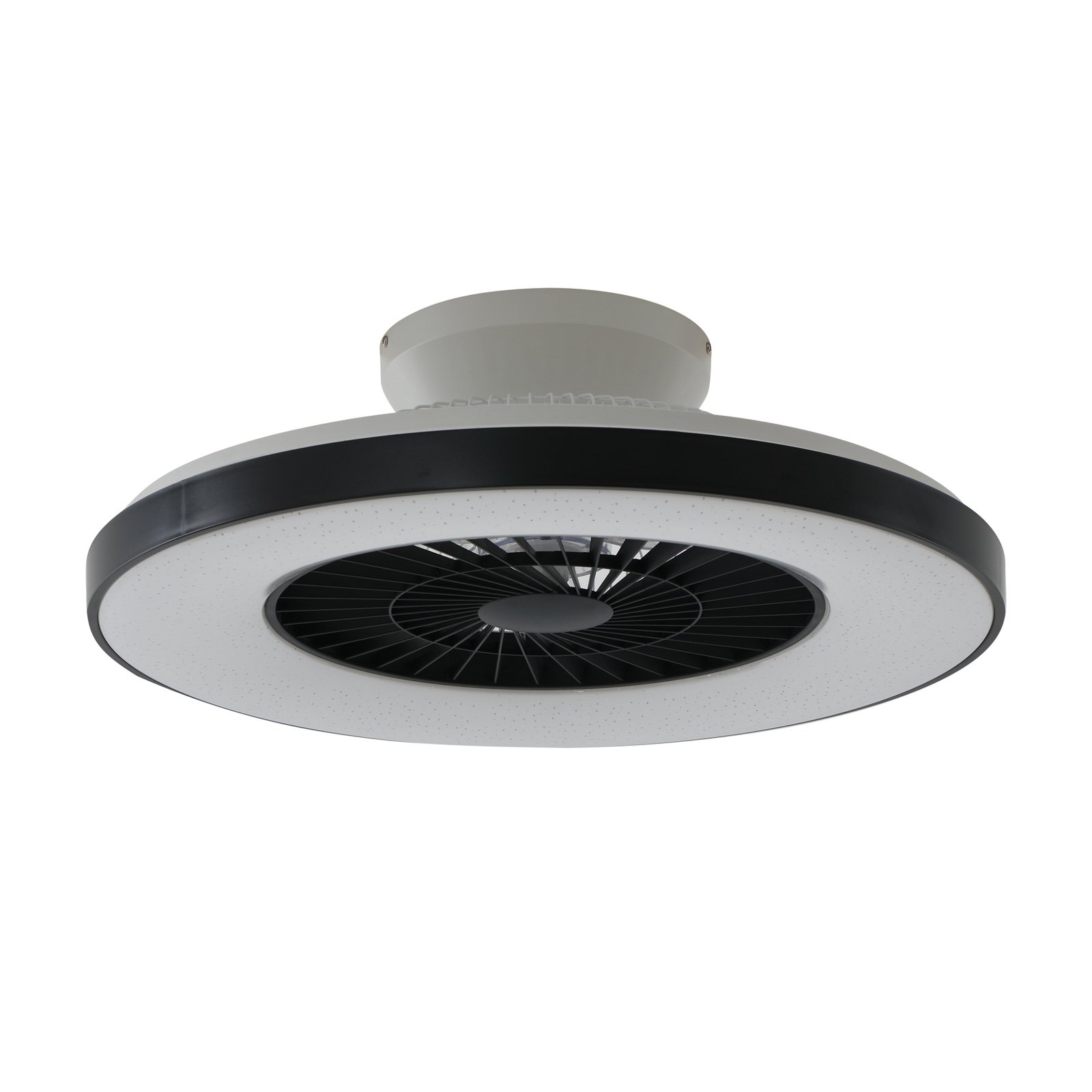 Lindby Smart LED вентилатор за таван Paavo, черен, тих,Tuya