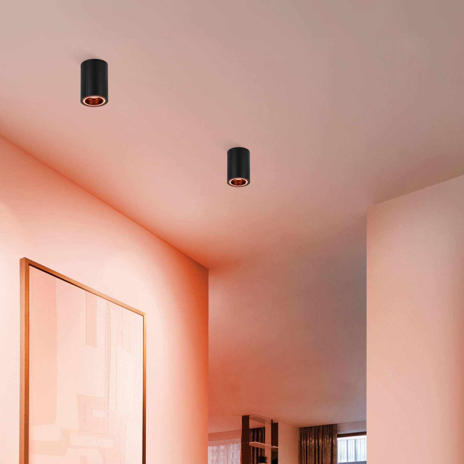 Έξυπνο φωτιστικό οροφής LED ZIG Carosso-Z, μαύρο, CCT, RGB Έξυπνο φωτιστικό οροφής LED ZIG Carosso-Z, μαύρο, CCT, RGB