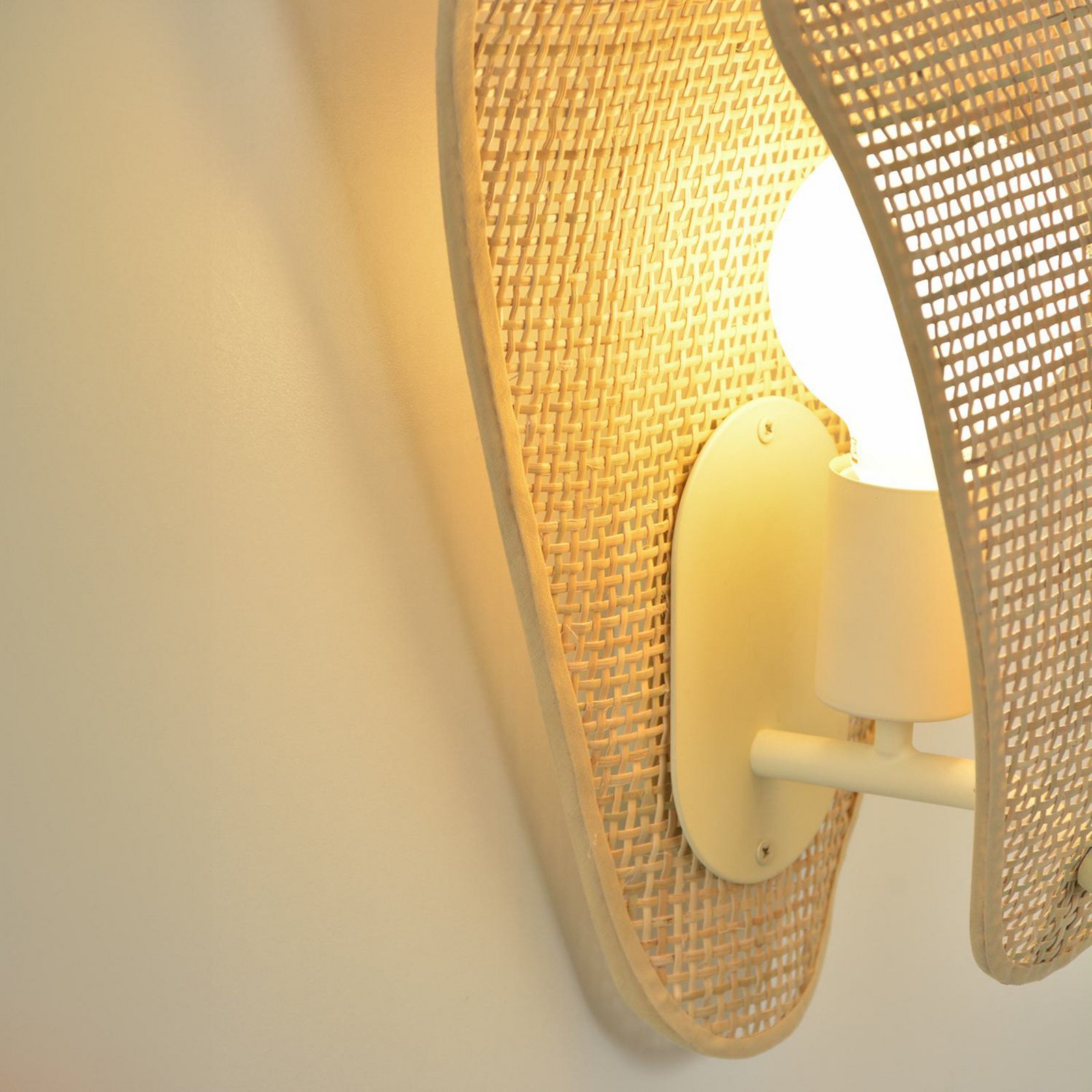MARKET SET Aplique de pared Coquillage, color natural, 33 cm, ratán