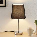 Lindby Leza table lamp chrome, lampshade black
