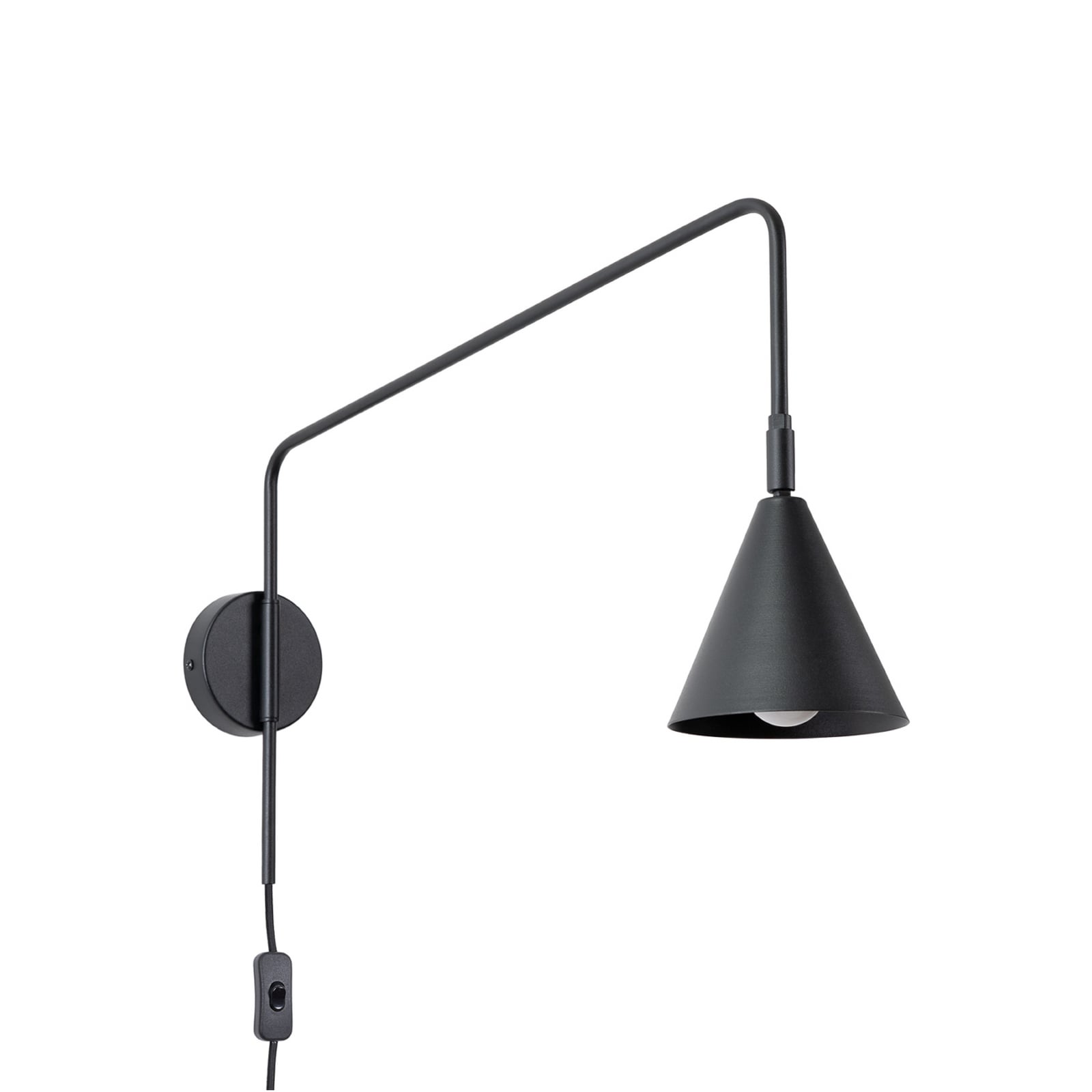 LYS fali lámpa, fekete, Ø 14 cm, fém dugó E14 - SOLLUX