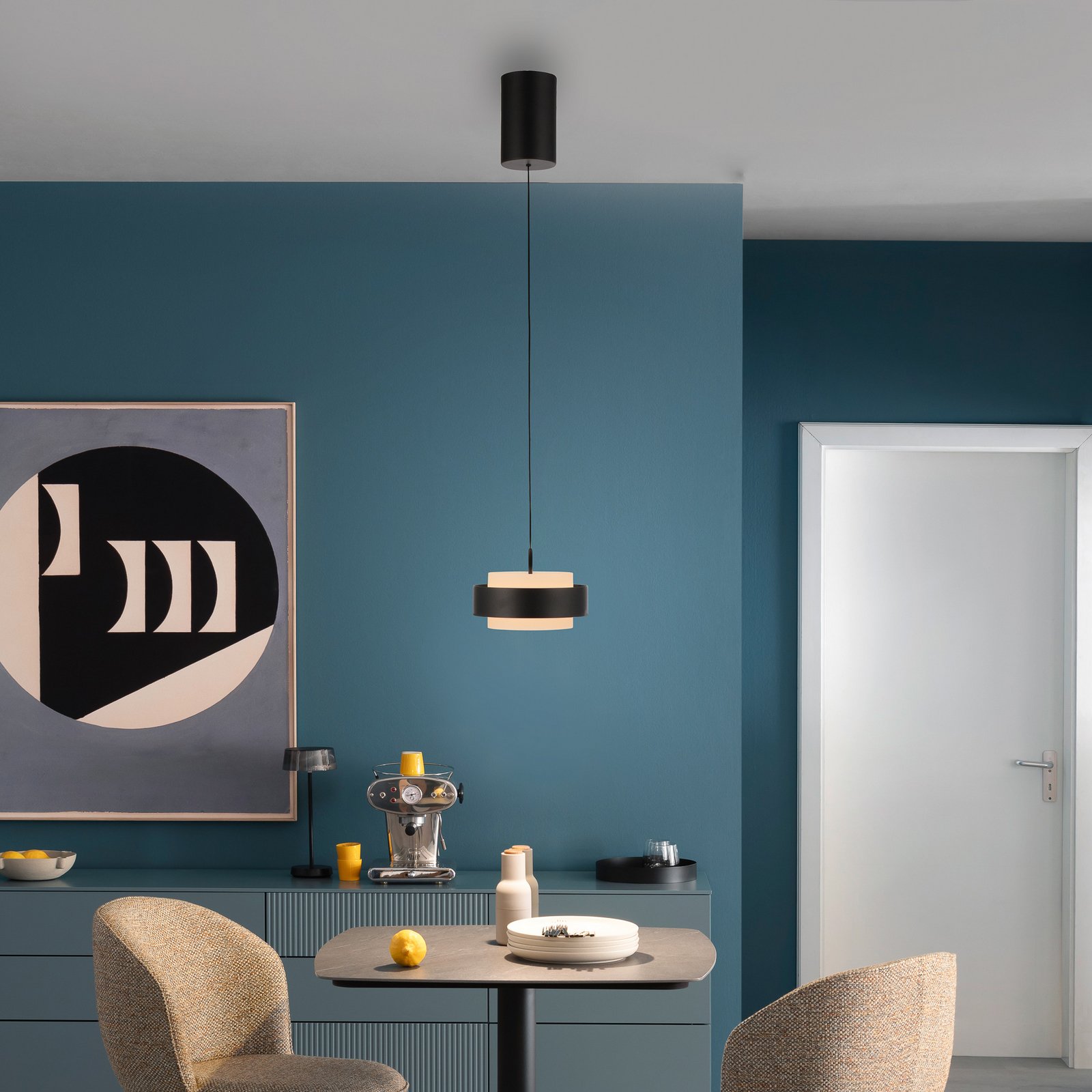 Schöner Wohnen LED κρεμαστή λάμπα Elmo, μαύρη, 1-φωτιστικό, 3000 K