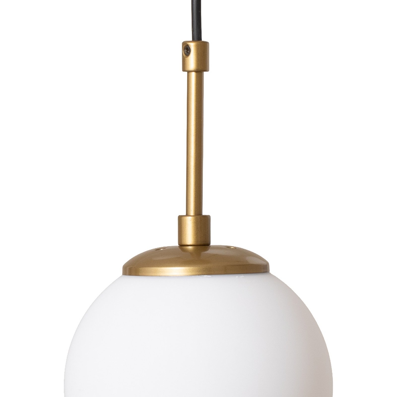 Suspension Orbital, blanc/doré, à 5 lampes, verre, métal, E14