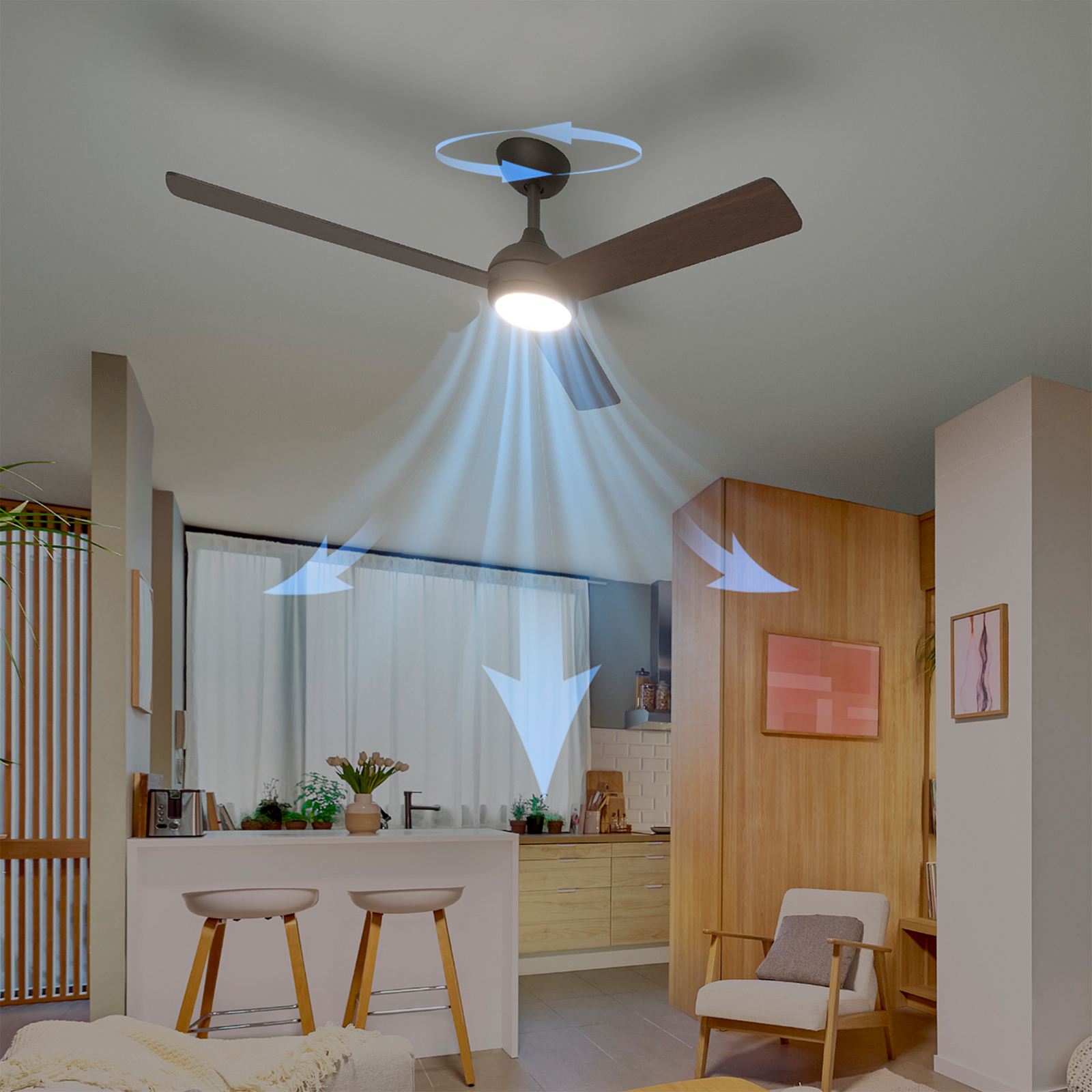 Philips Civx LED stropni ventilator, crna/smeđa, DC, tih Philips Civx LED stropni ventilator, crna/smeđa, DC, tih