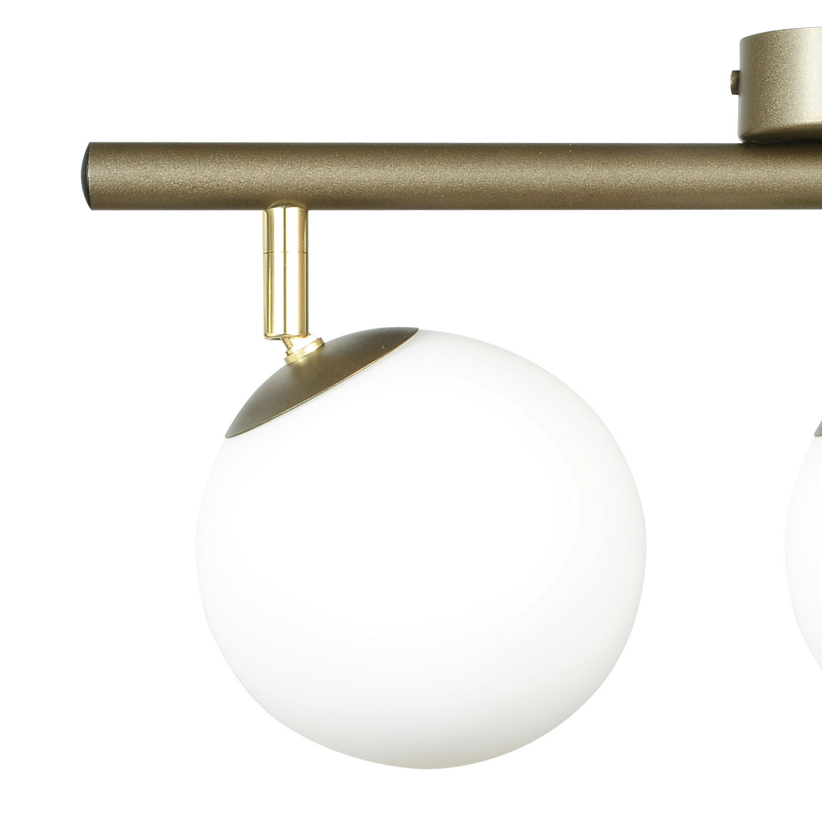 Plafondlamp Drum, koffie, 3-lamps, glas, lengte 46 cm