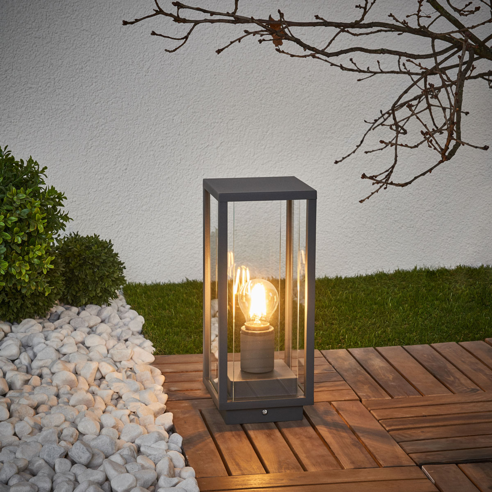 Annalea Lámpara Exterior/Jardín H35 Dark Grey/Clear - Lucande