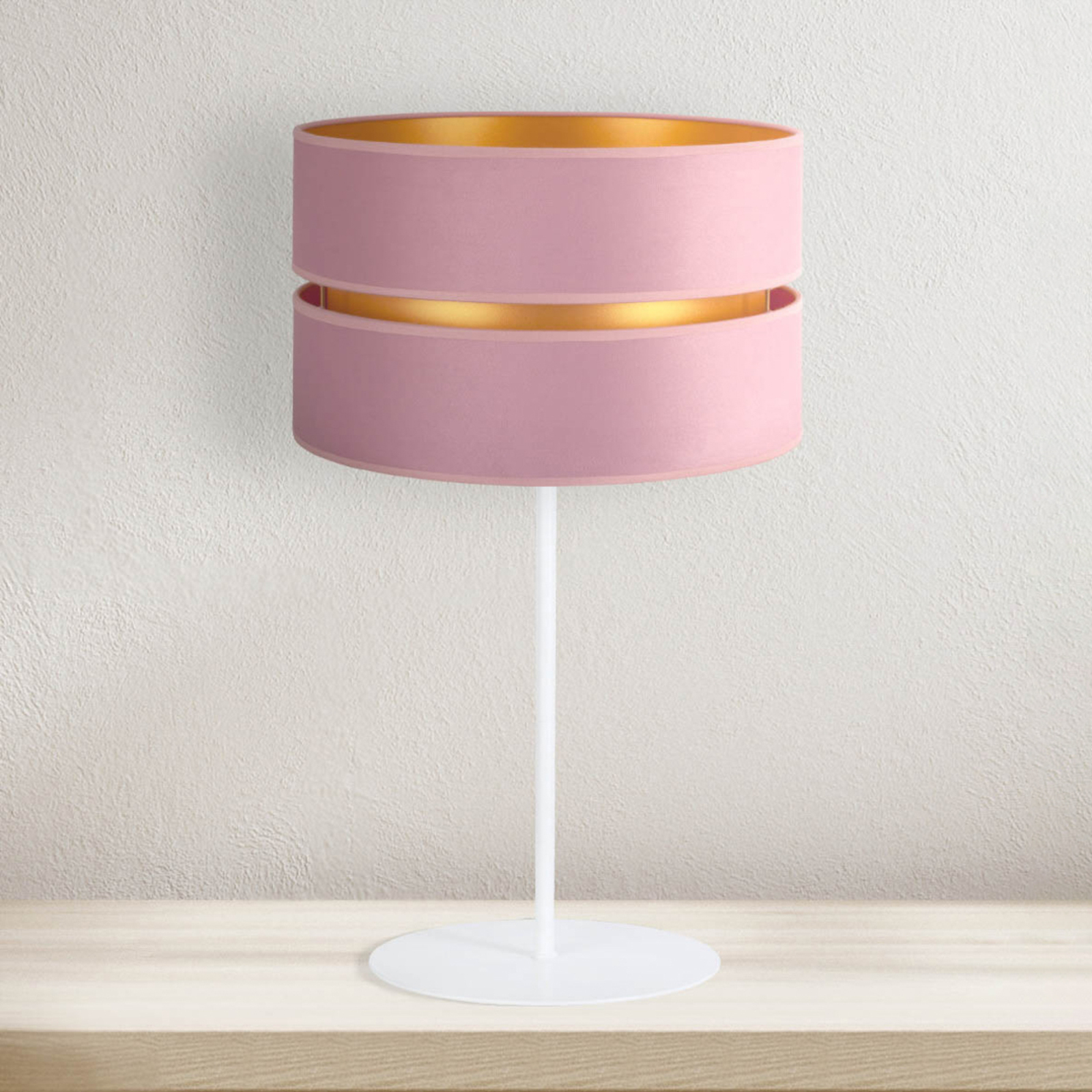 Stolní lampa Golden Duo výška 50 cm růžová/zlatá