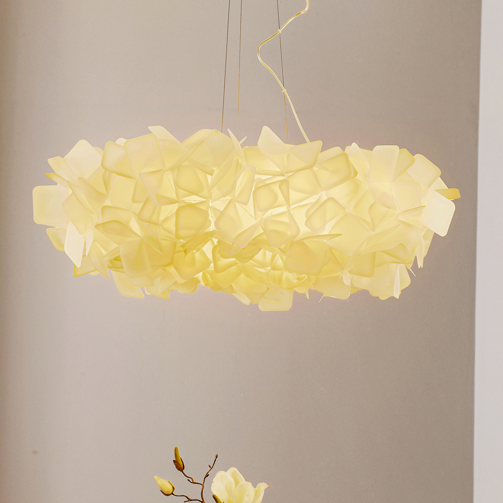 Slamp Branco, Transparente Candeeiro Suspenso Clizia, Ø 78 Cm, Branco