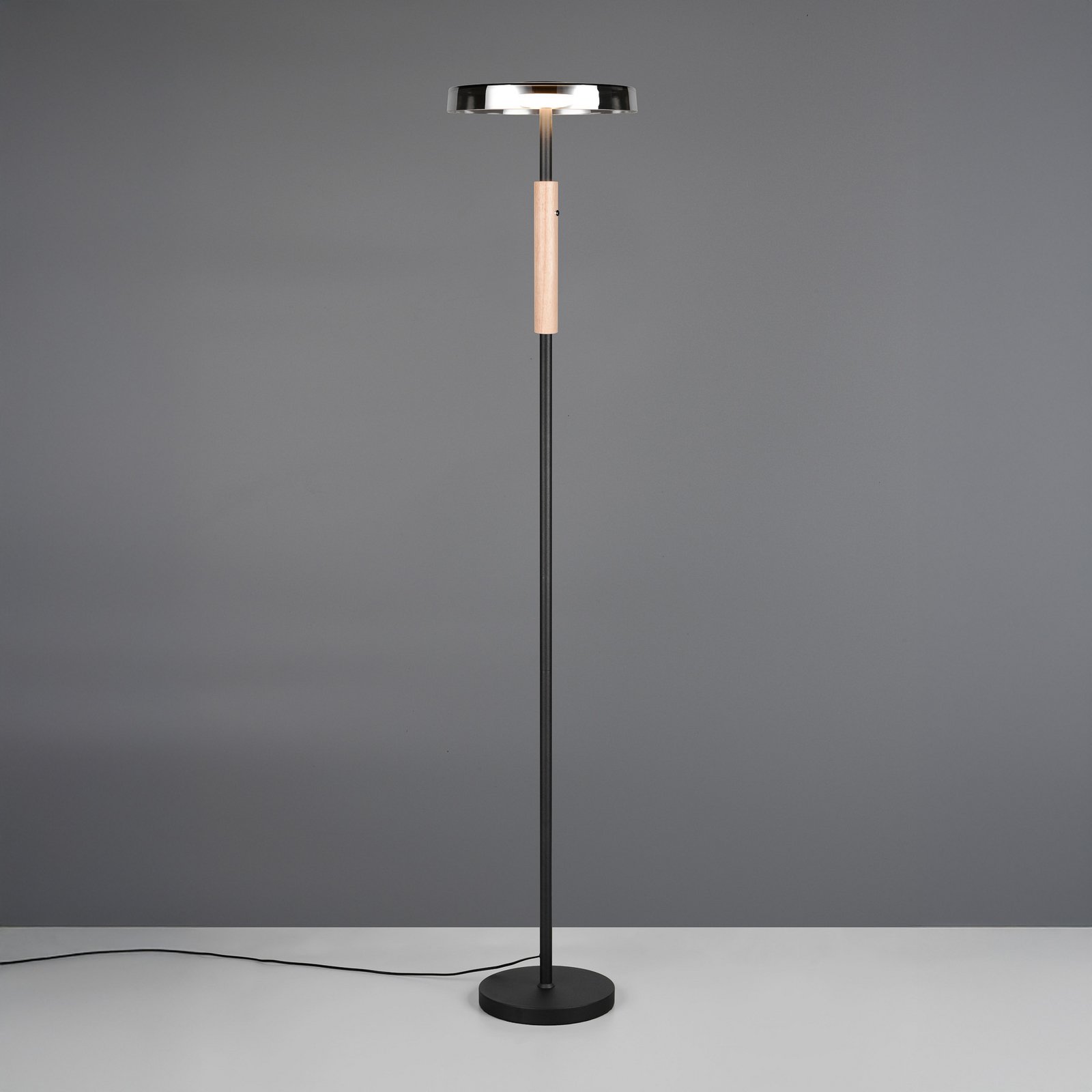 Lampadar LED Celeste crom/lemn 160 cm sticlă/metal Touchdim