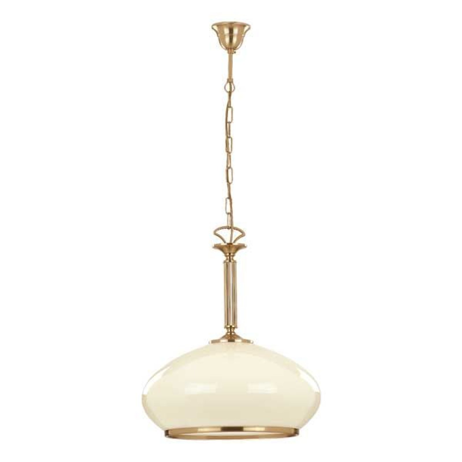 Astoria pendant light glass lampshade, white/gold