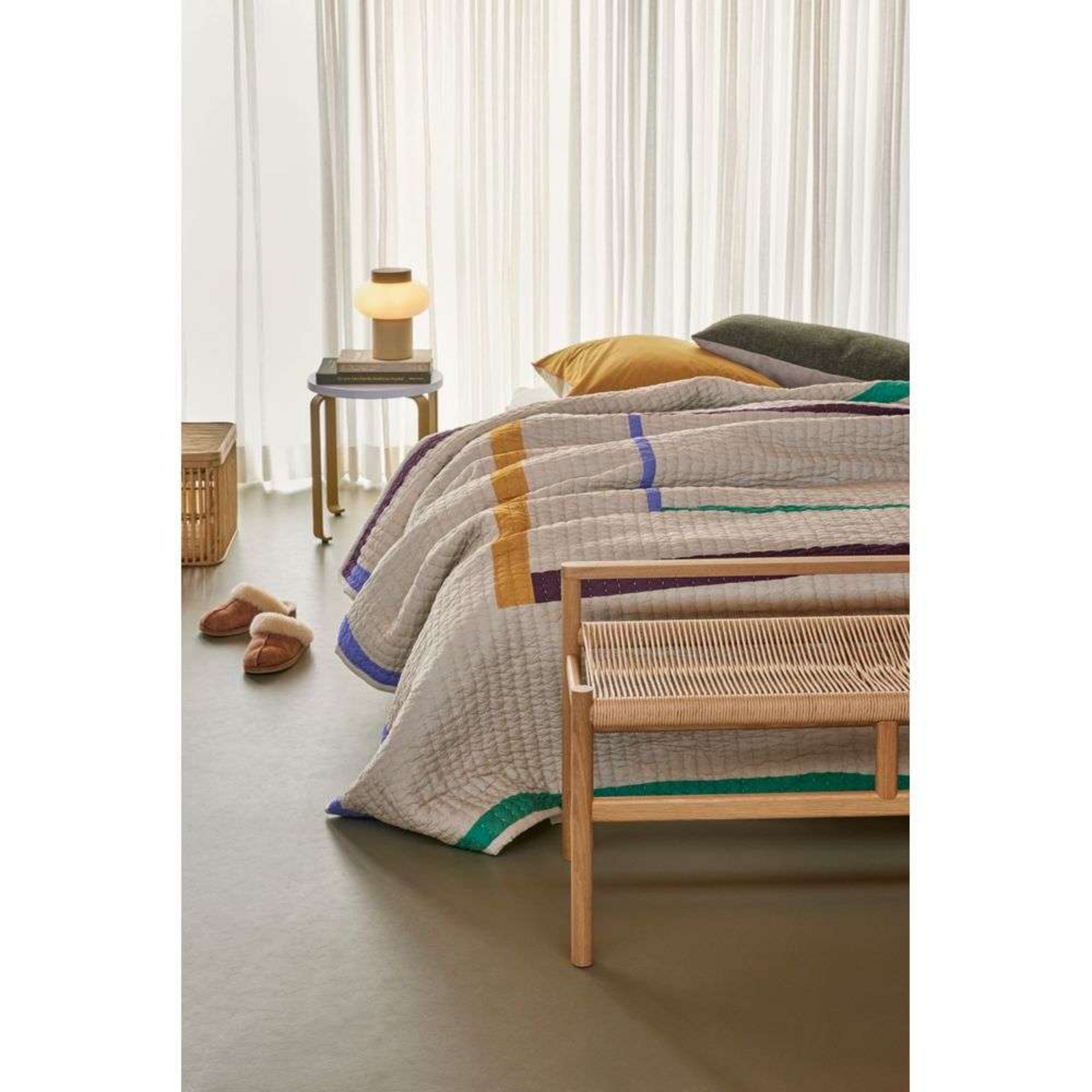 Twist Bedspread Square 260x260 Sand/Multi - Hübsch