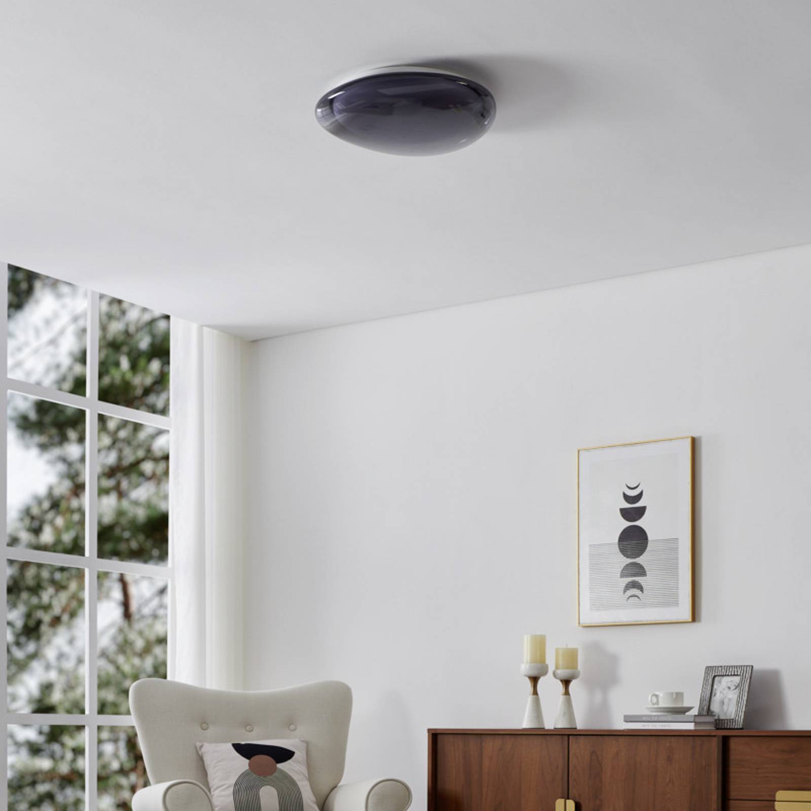 EGLO LED plafondlamp CONISTARINO, rookgrijs, Ø 40 cm, CCT