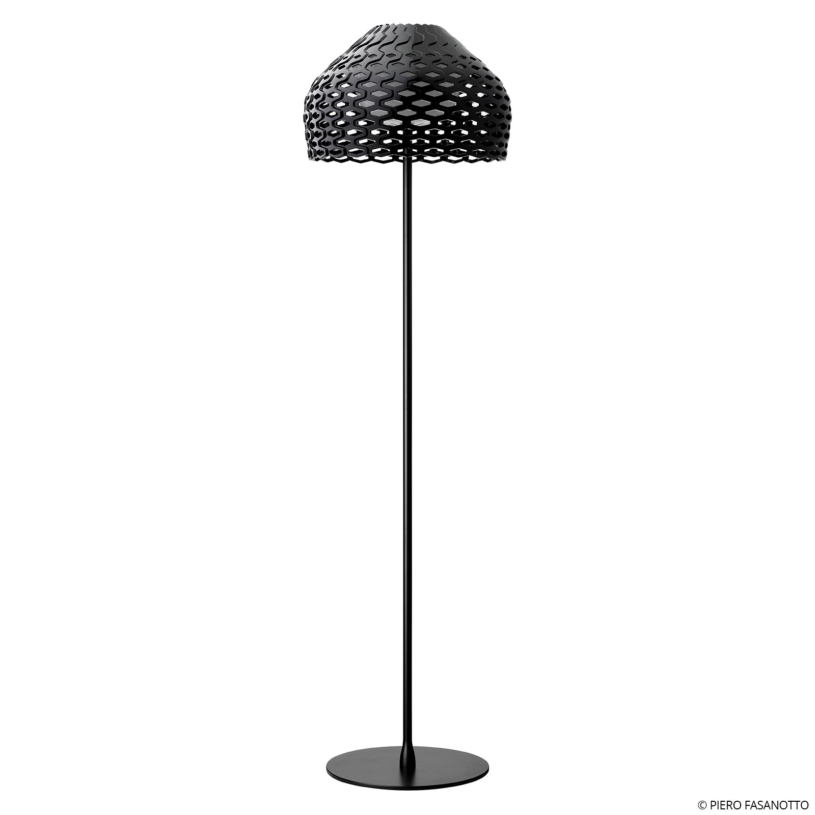 Flos FLOS Tatou F floor lamp with dimmer, black, for Living / Dining Room, steel, polycarbonate, E27, 205 W, energy efficiency: A++, H: 180 cm