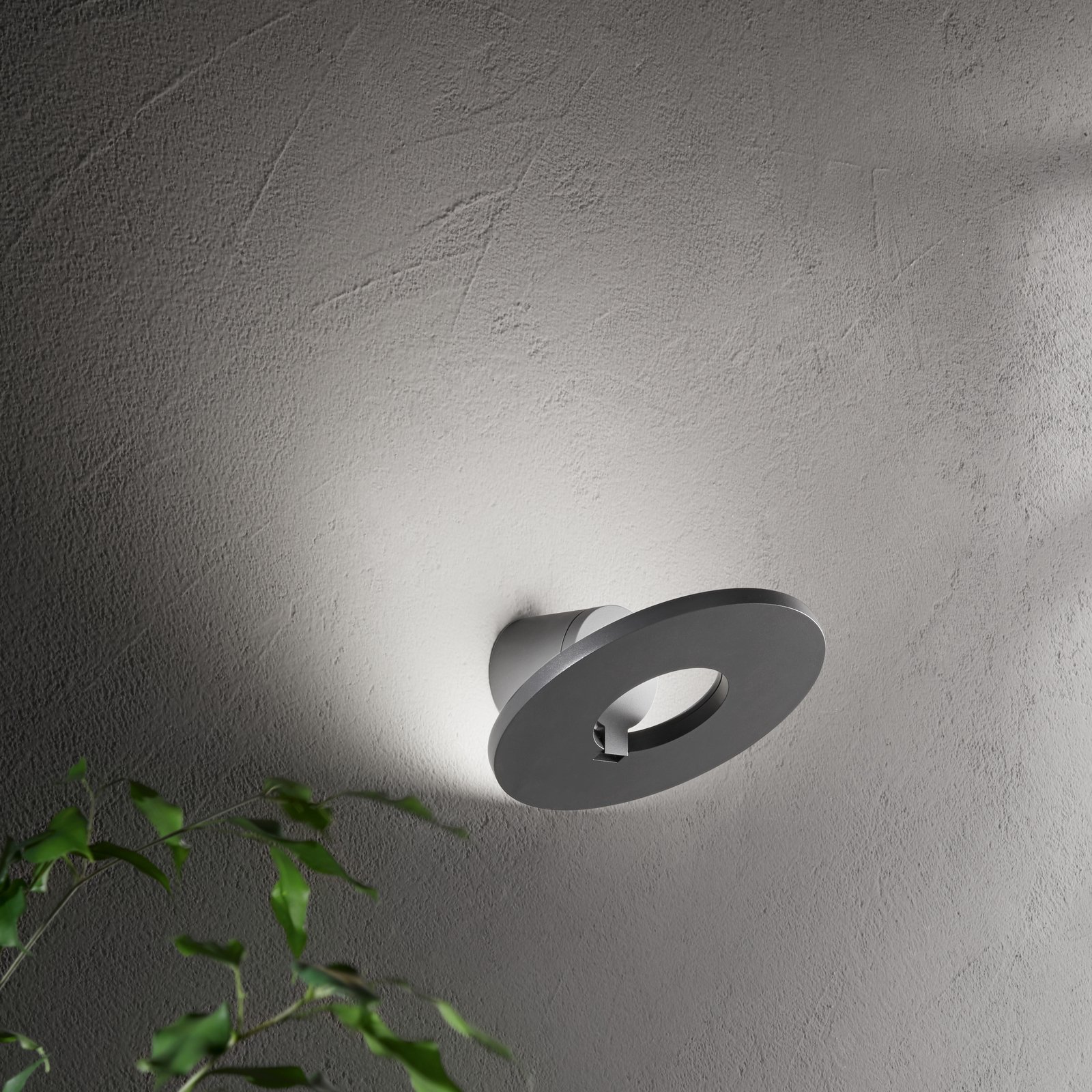 LED vonkajšie nástenné svietidlo Elite, tmavošedá, kov, Ø 24 cm, IP54