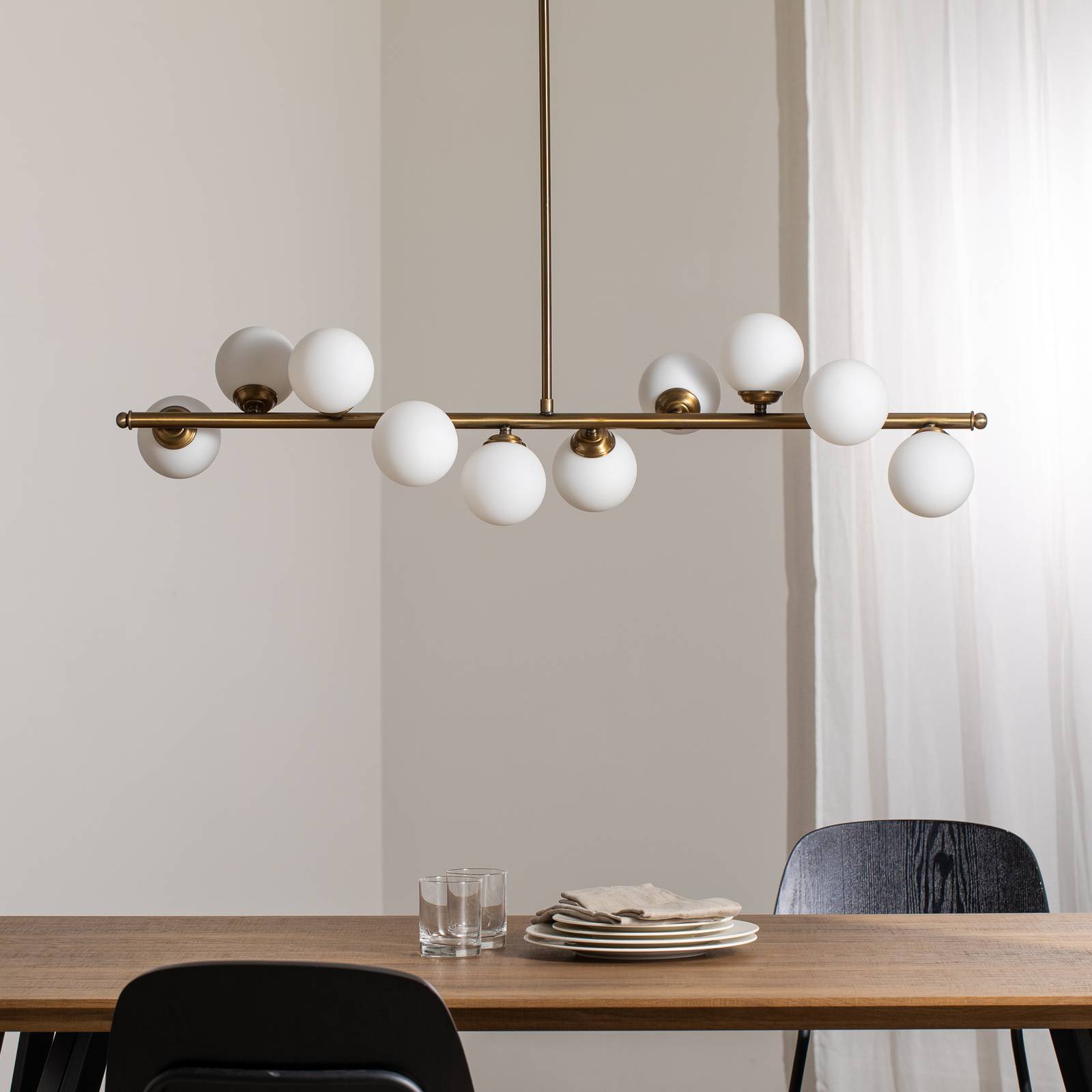 Jadore lampa wisząca mosiądz metal/szkło 102 cm 10-punktowa.