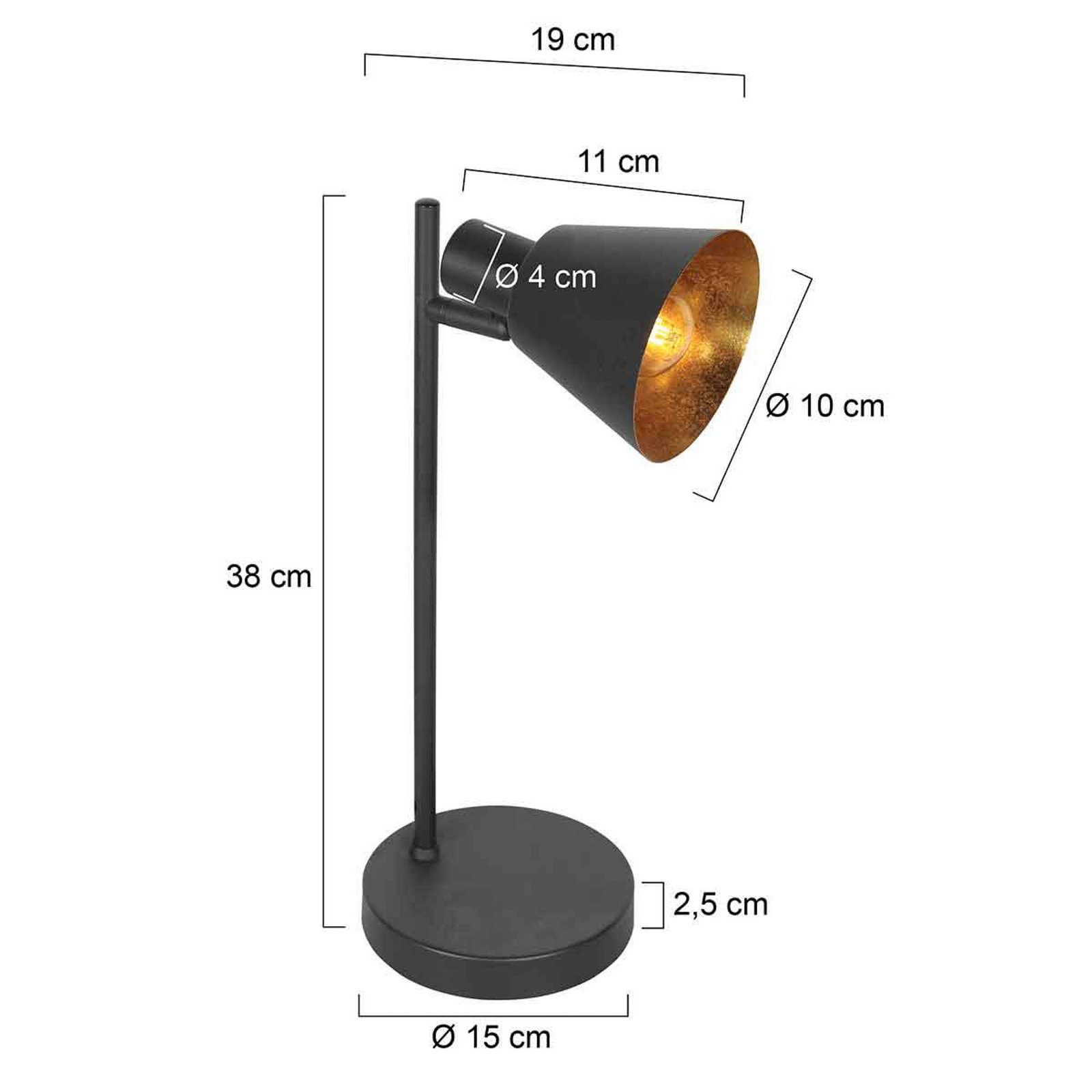 Oeroe table lamp, 1-bulb, black, metal, E14