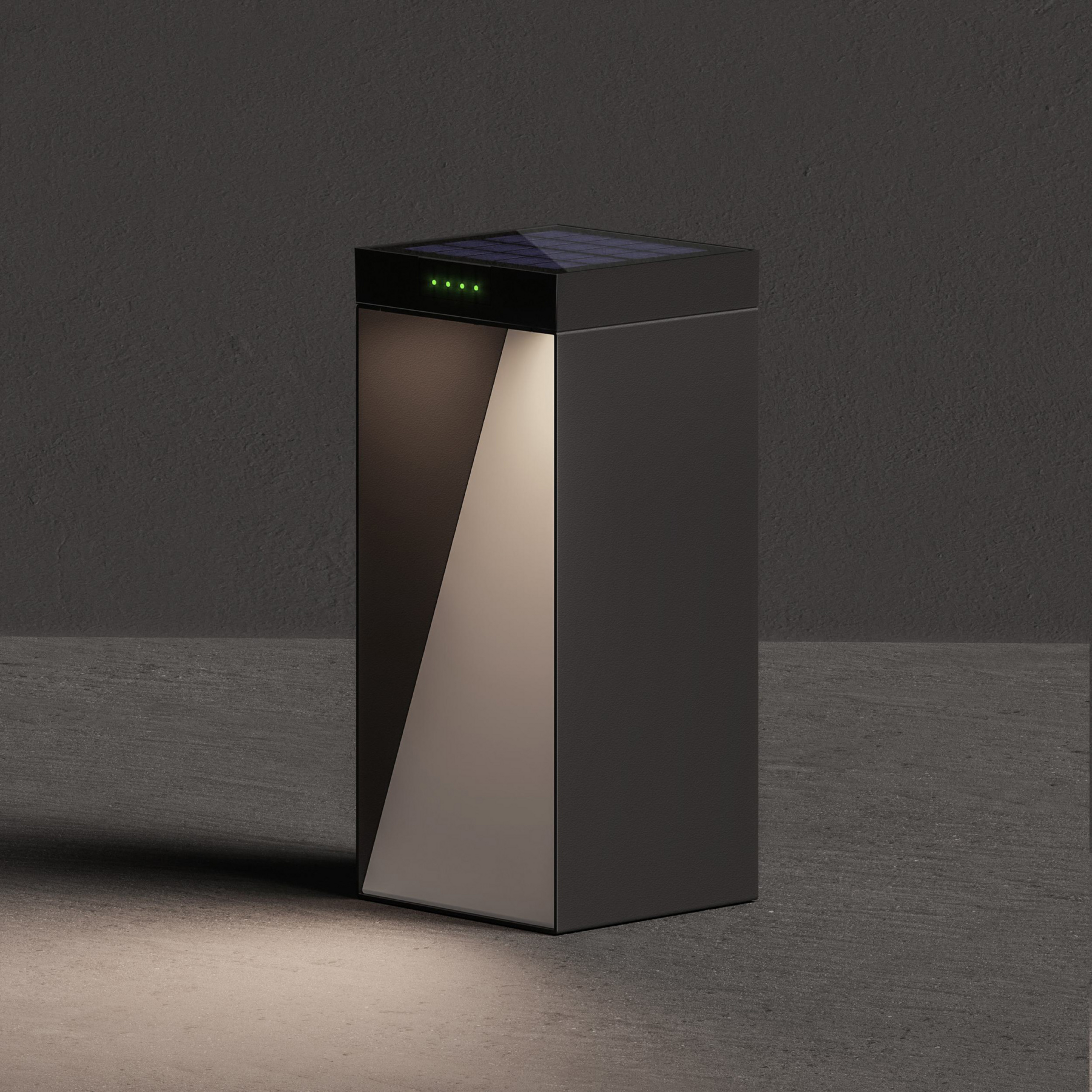 KLEWE LED ηλιακός λαμπτήρας MILIO SIDE, ανθρακί, 35 cm, αλουμίνιο, IP65