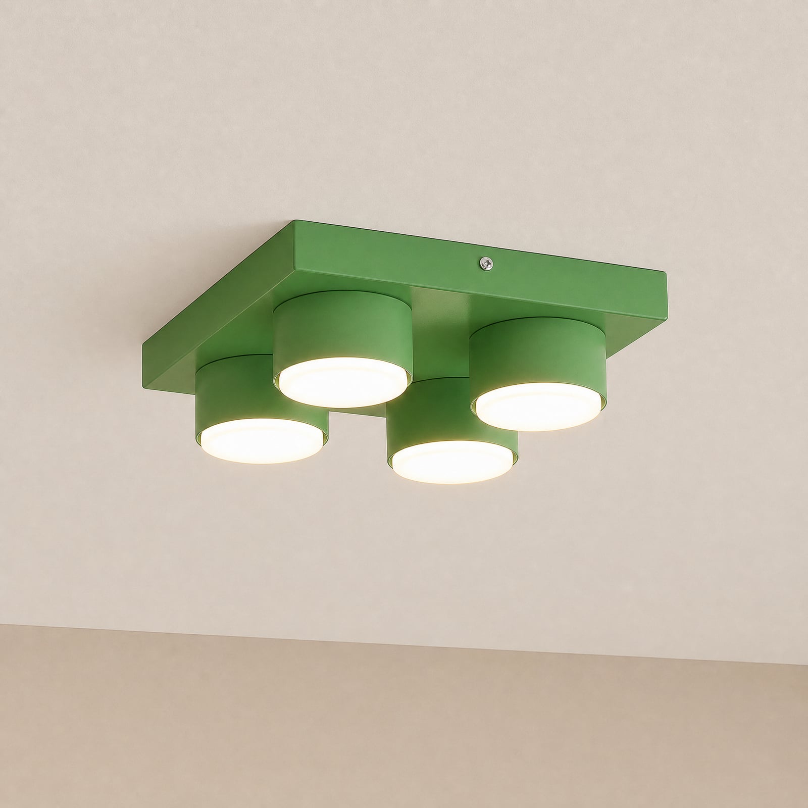 Taklampa Brix, grön, 23 cm lång, 4 lampor, GX53 Taklampa Brix, grön, 23 cm lång, 4 lampor, GX53