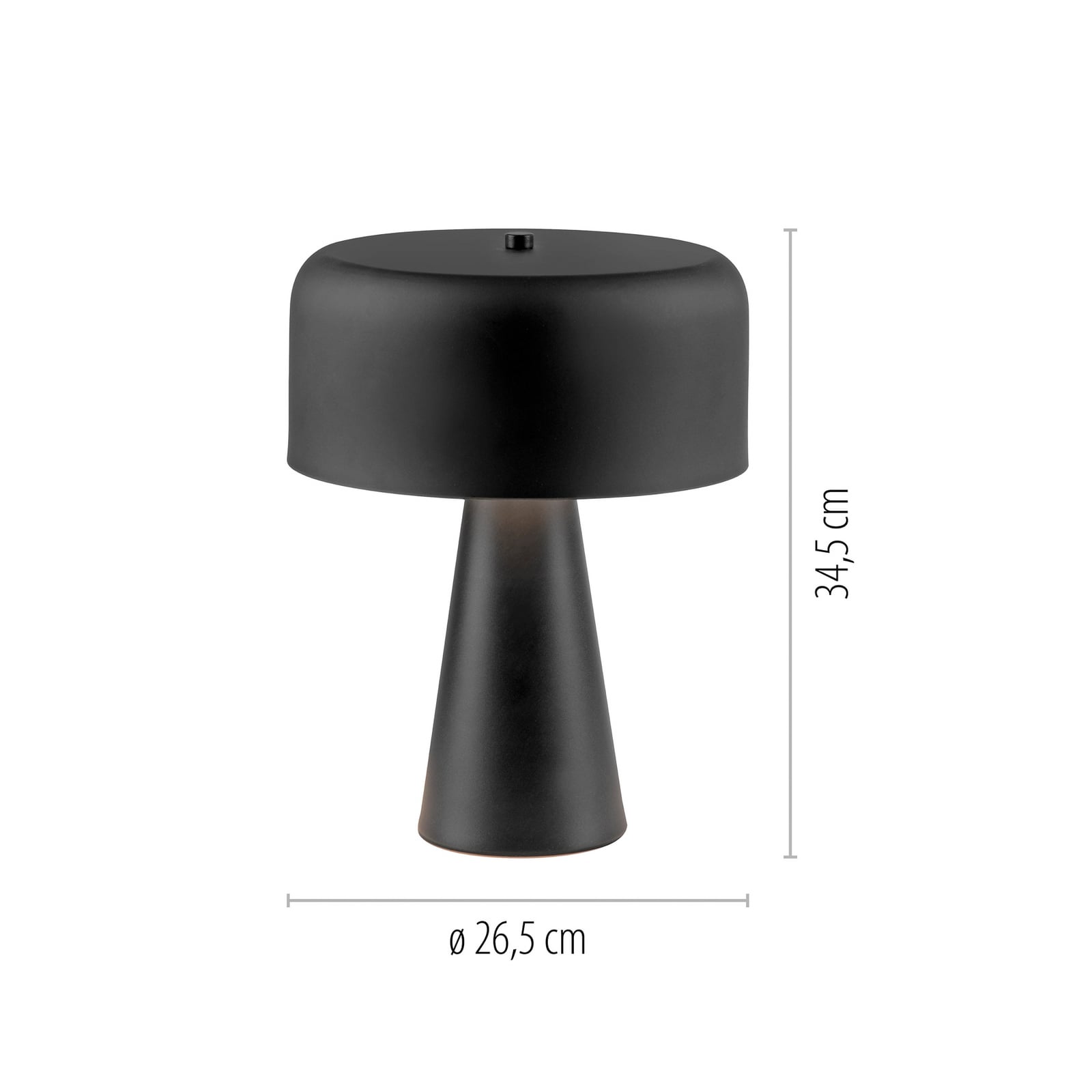 Lauavalgusti PENTO, must, kõrgus 35 cm, metall, E27
