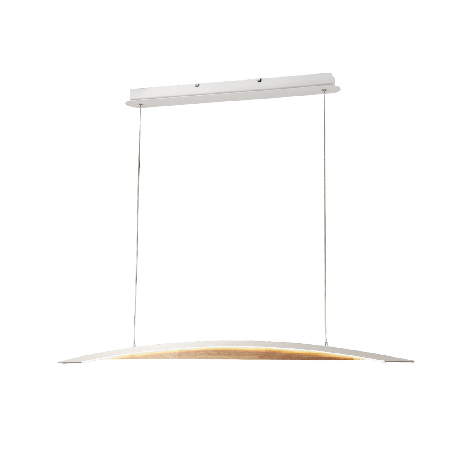 Cordoba LED pendant light, length 110 cm, metal/wood, dimmable