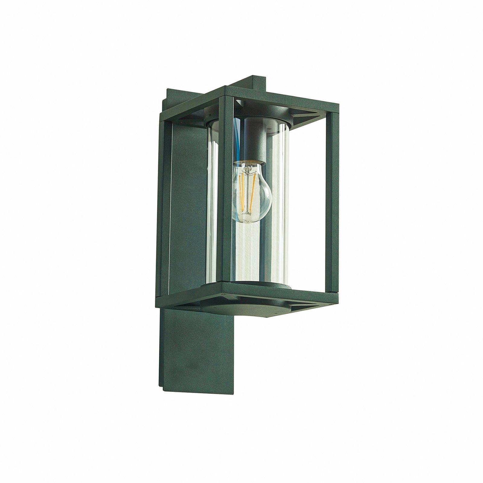 Lucande outdoor wall light Ferda, hanging, dark green, E27