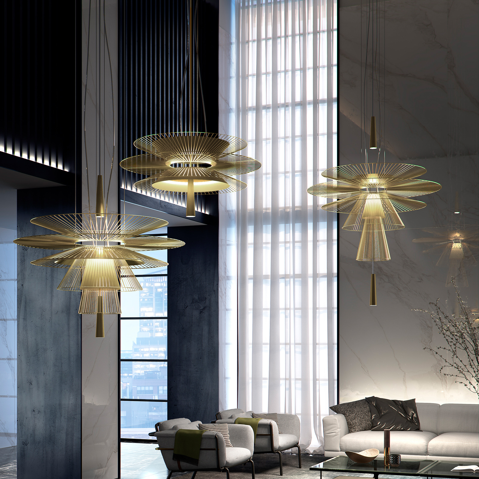 Gravity 1 Hanglamp Golden - Forestier