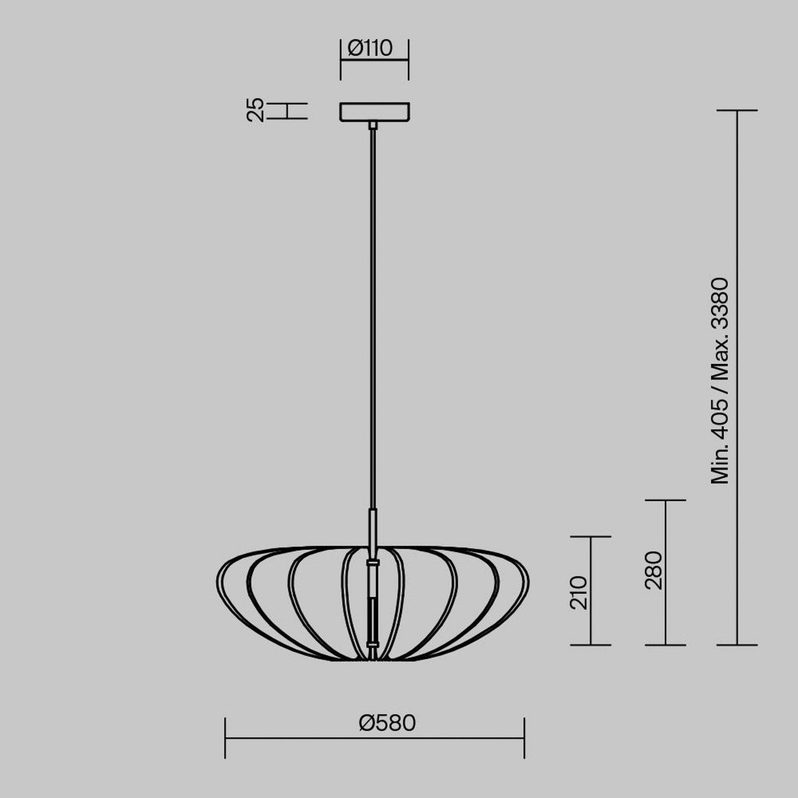 Maytoni lampă suspendată Cambio gri Ø 58 cm pâslă E27 - Camera de zi / sufragerie - modern - gri negru - Țesătură / Textil