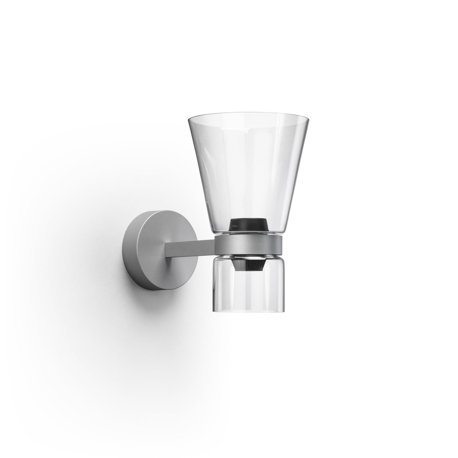 Flos LED-Wandleuchte Nocturne Cone, silber, Glas, dimmbar Flos LED-Wandleuchte Nocturne Cone, silber, Glas, dimmbar