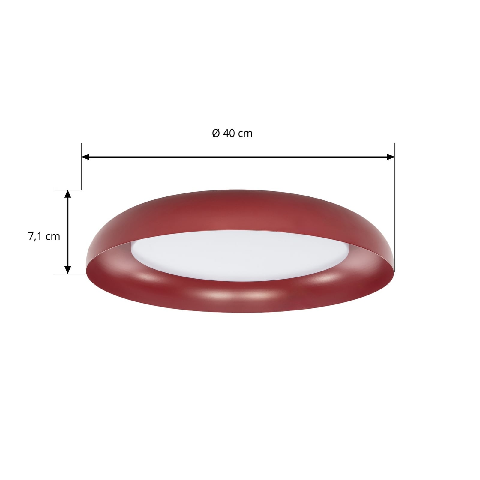 Φωτιστικό οροφής LED Lindby Florie, κόκκινο, μέταλλο, Ø 40 cm Φωτιστικό οροφής LED Lindby Florie, κόκκινο, μέταλλο, Ø 40 cm