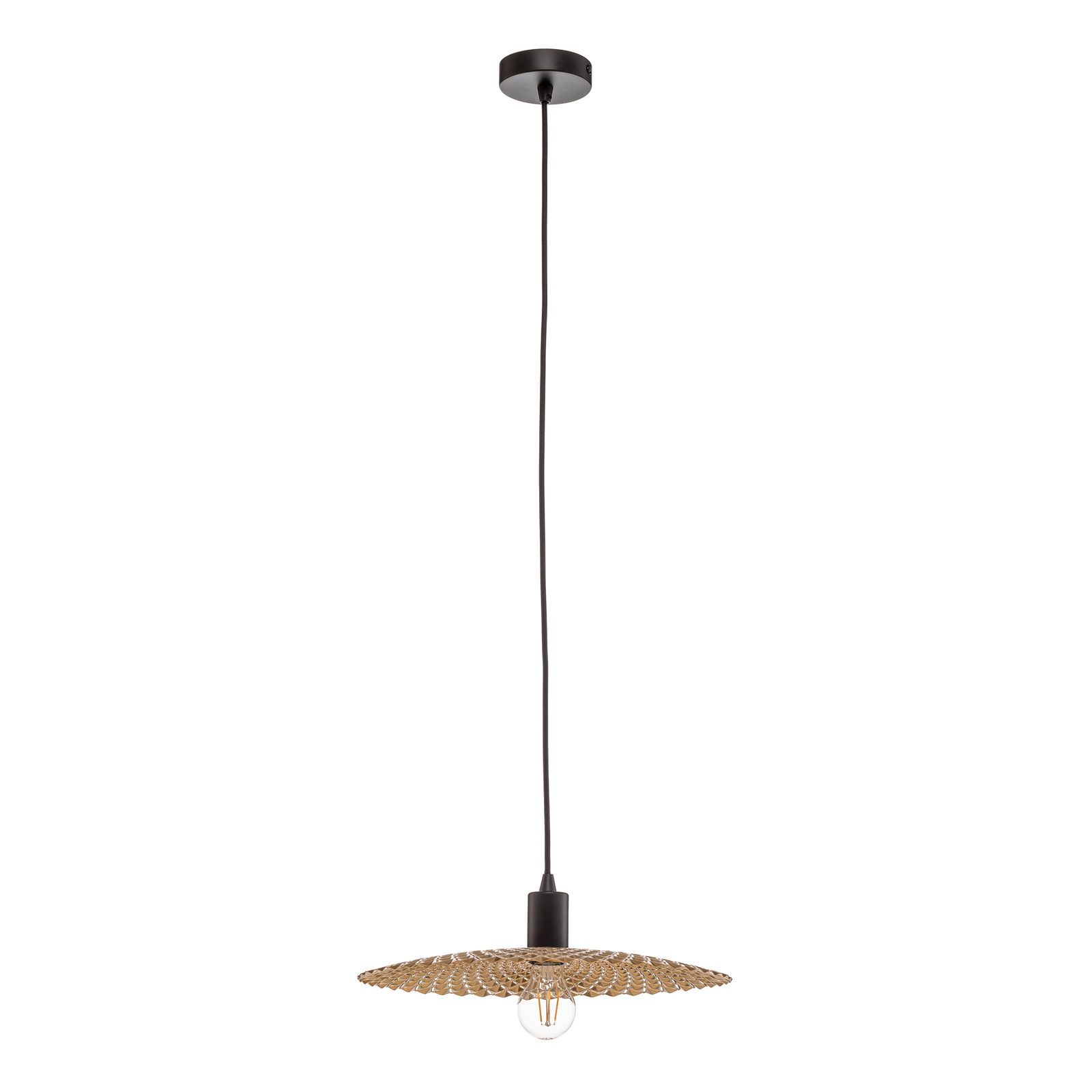 Piattino hængelampe, sort/guld, Ø 28 cm