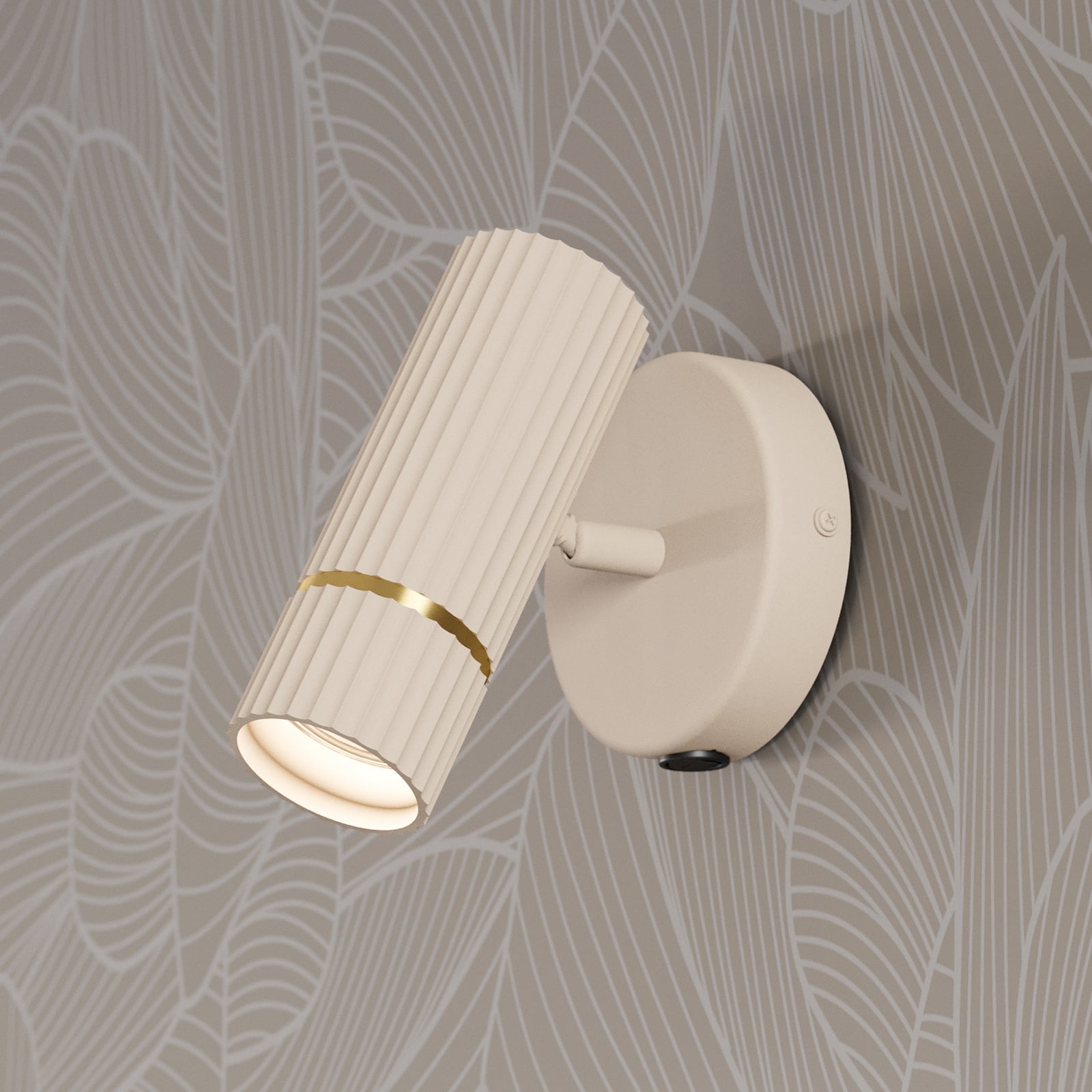 Wandstrahler Caminia, beige, Länge 16 cm, Metall, GU10