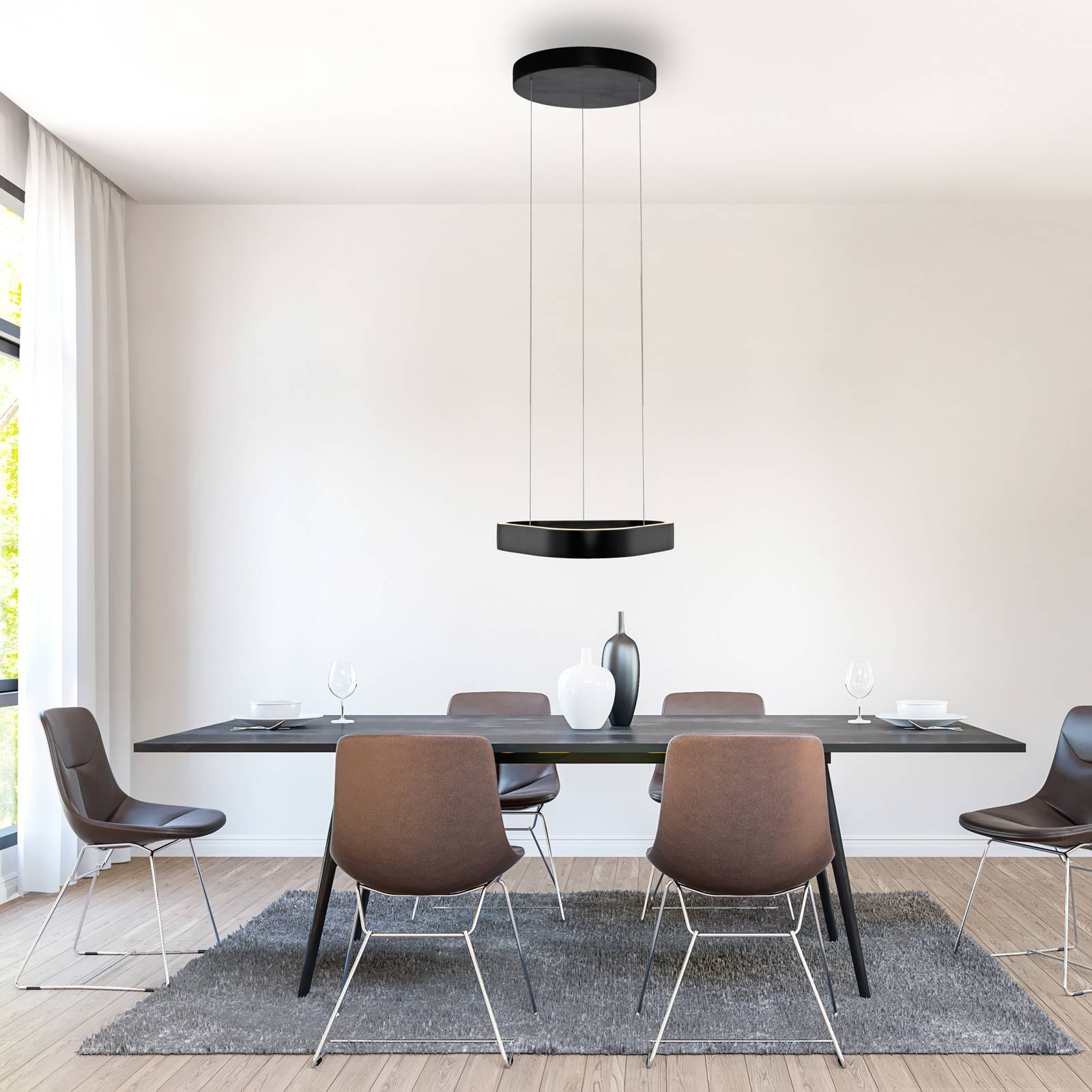 Paul Neuhaus LED-Pendelleuchte Q-Stretto, schwarz, 40,8cm günstig online kaufen